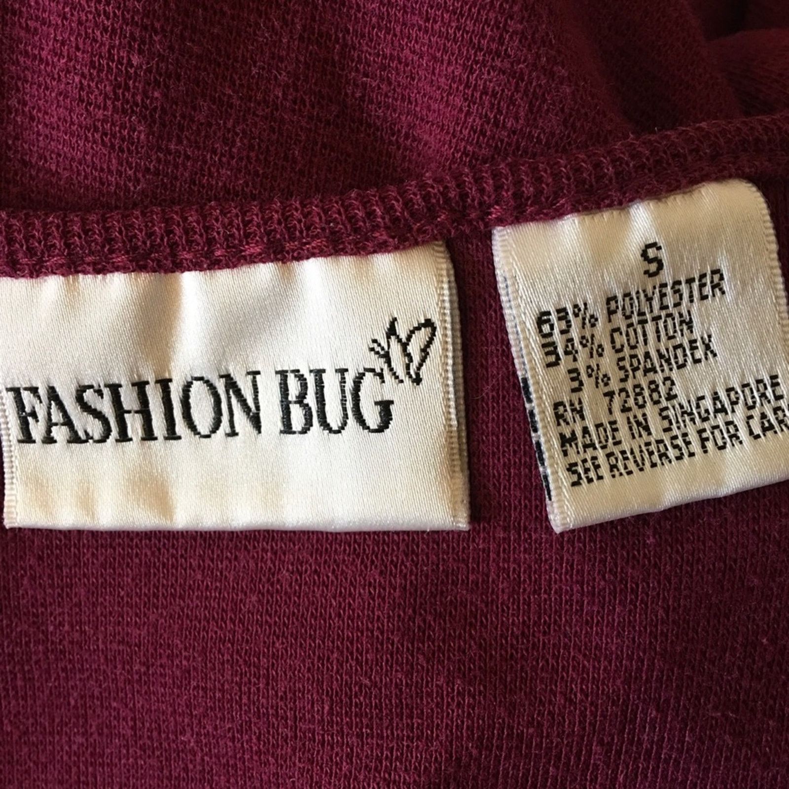 Vintage Vintage 90s Fashion Bug burgundy scoop neck top Size S / US 4 / IT 40 - 4 Thumbnail