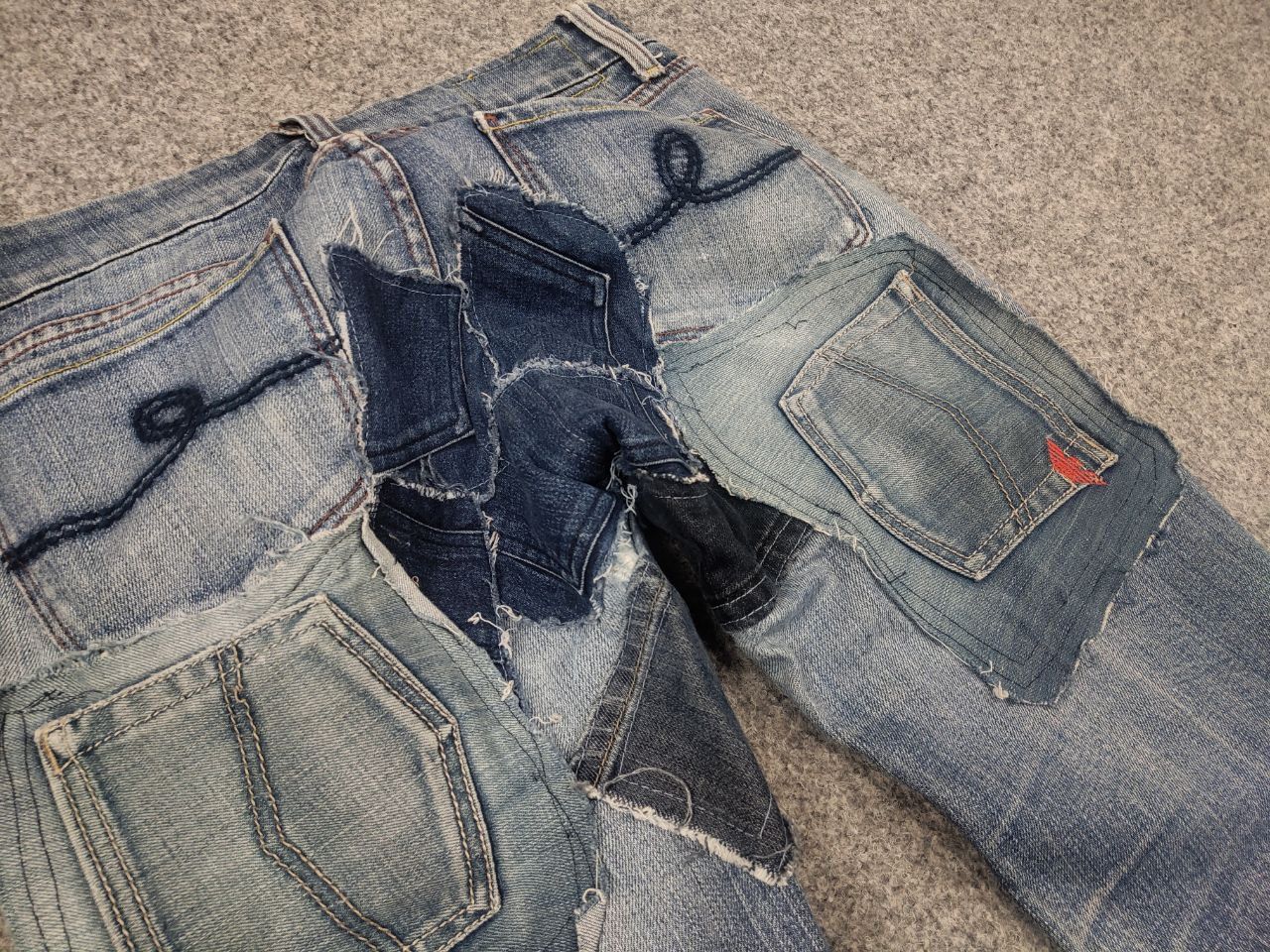 Ecko Unltd. Vintage Ecko unltd Patchwork Denim Japan LGB Y2k Style Jeans Size US 32 / EU 48 - 15 Thumbnail