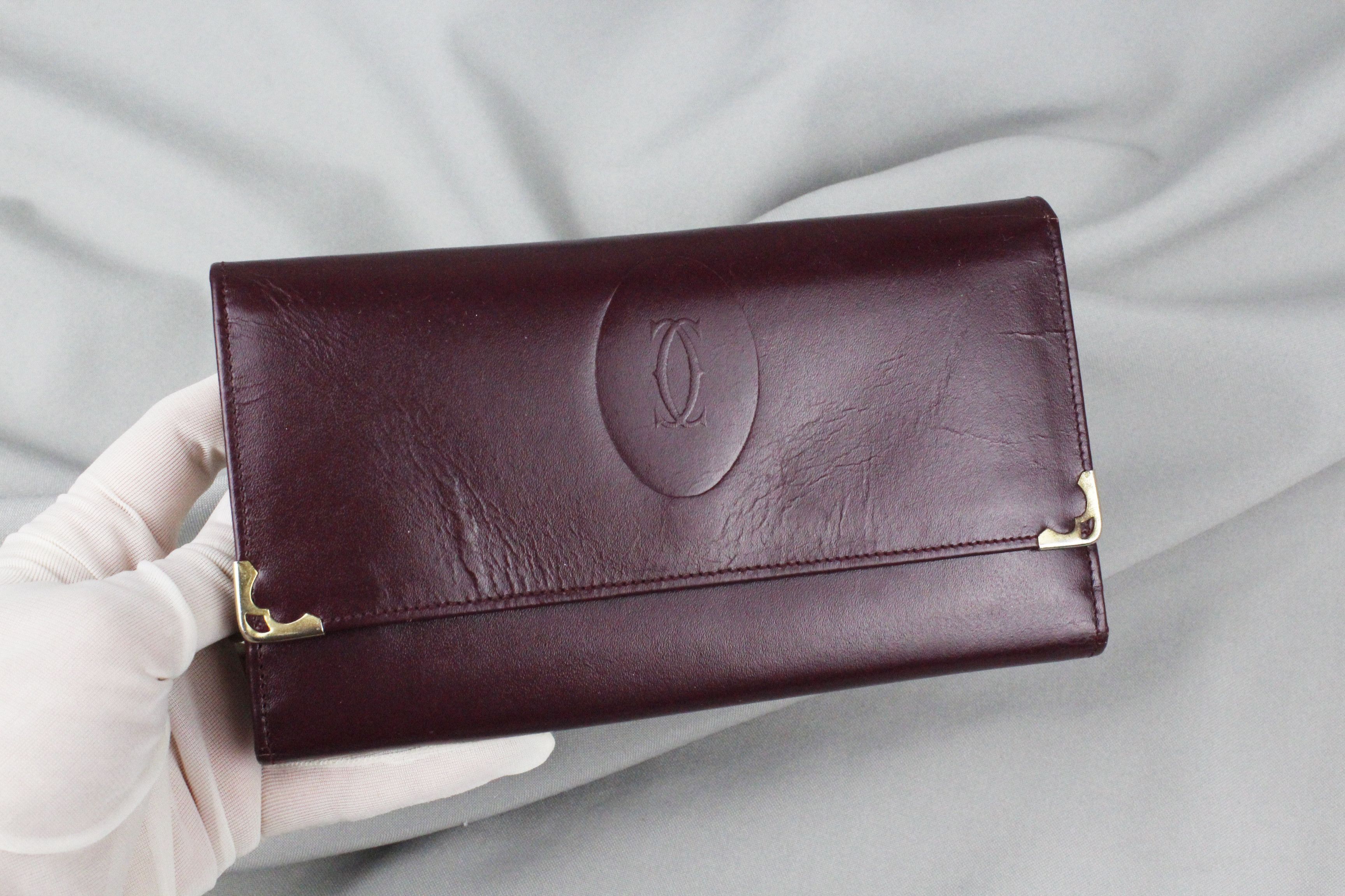 Cartier Vintage Cartier Logo Burgundy Leather Wallet Size ONE SIZE - 2 Thumbnail