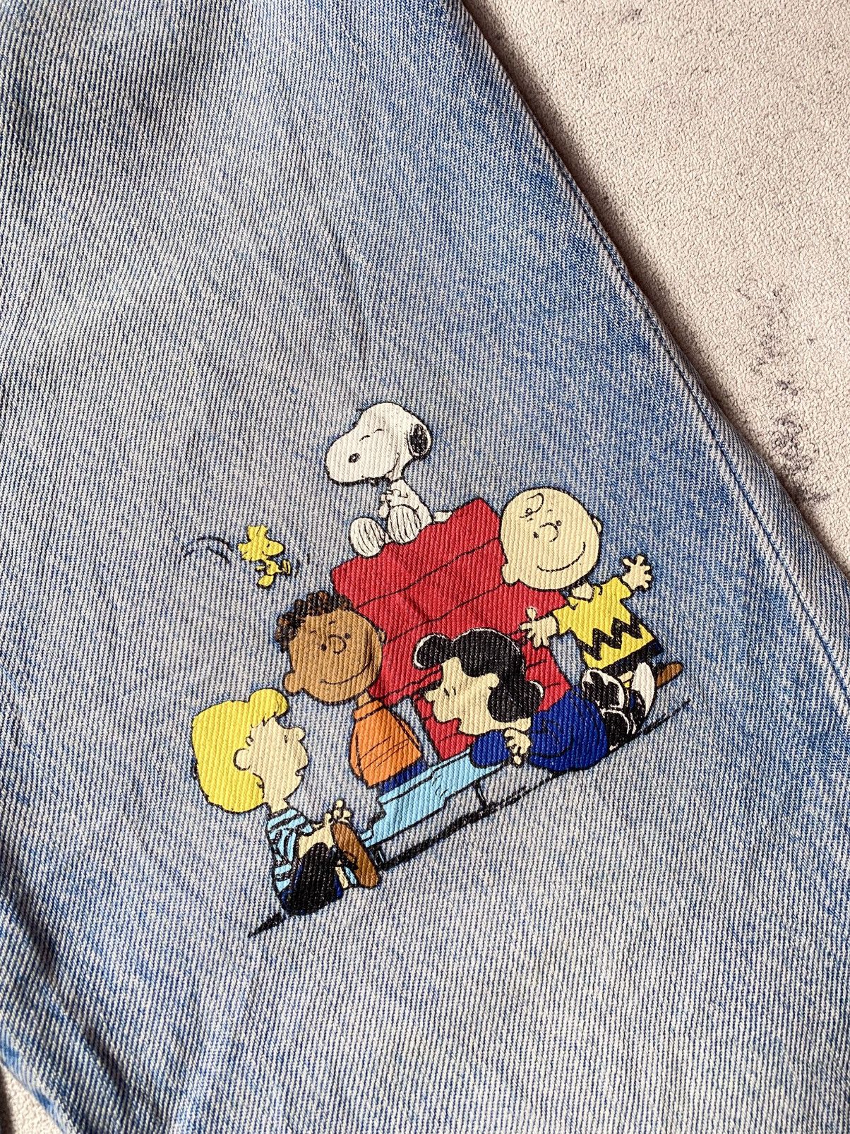 Levi's Levis 501 x Peanuts Snoopy Light Blue Jeans Size 28" / US 6 / IT 42 - 9 Thumbnail