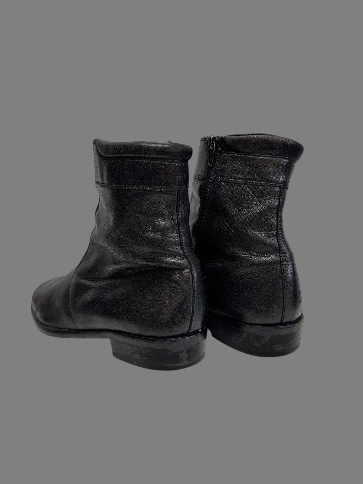 A.S.98 Black Leather Combat Boots Minimal Military Tech Style Size US 9 / IT 39 - 7 Thumbnail