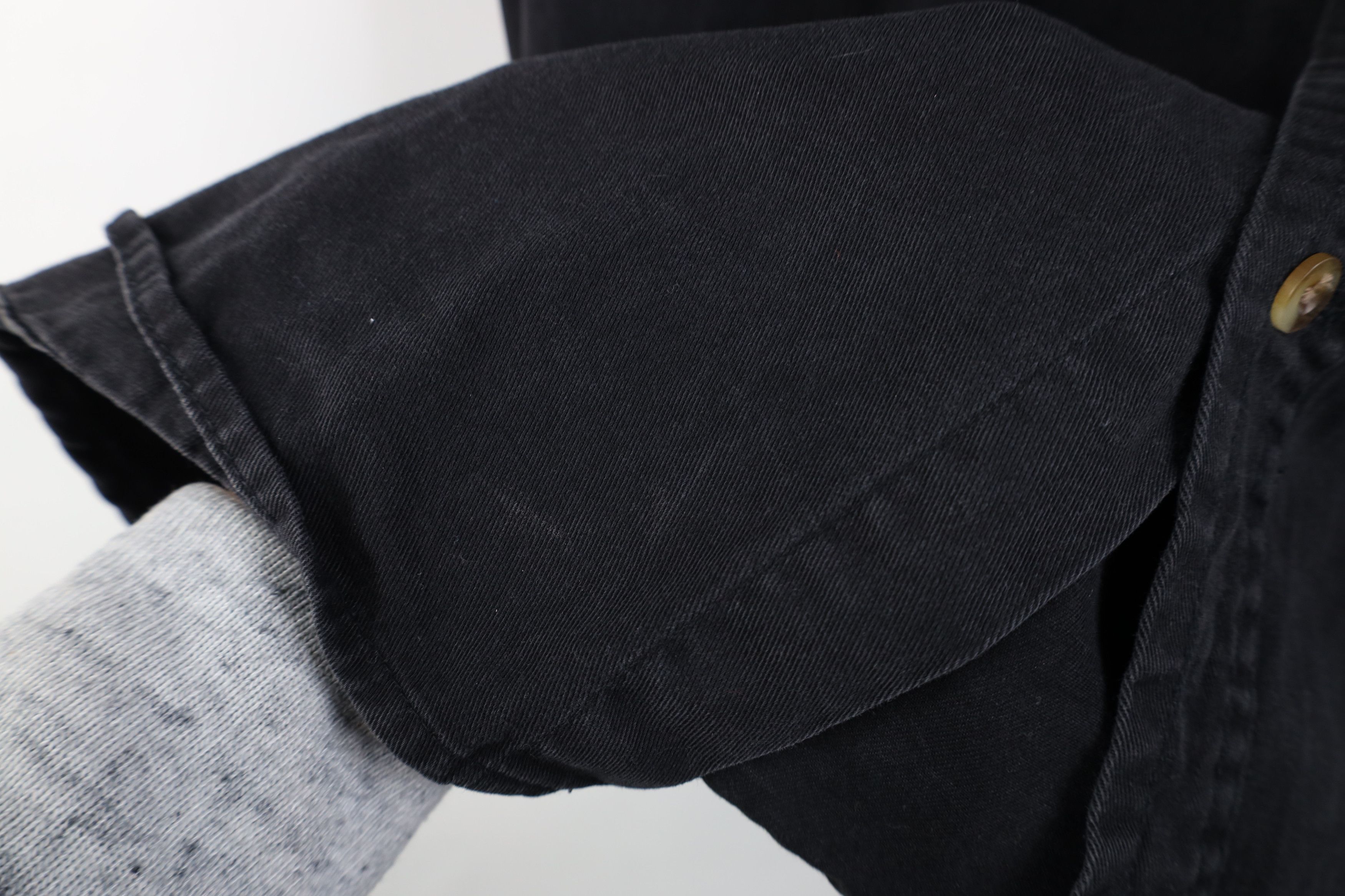 Vintage Vintage 90s Streetwear Cotton Twill Button Down Shirt Black Size US XL / EU 56 / 4 - 8 Thumbnail