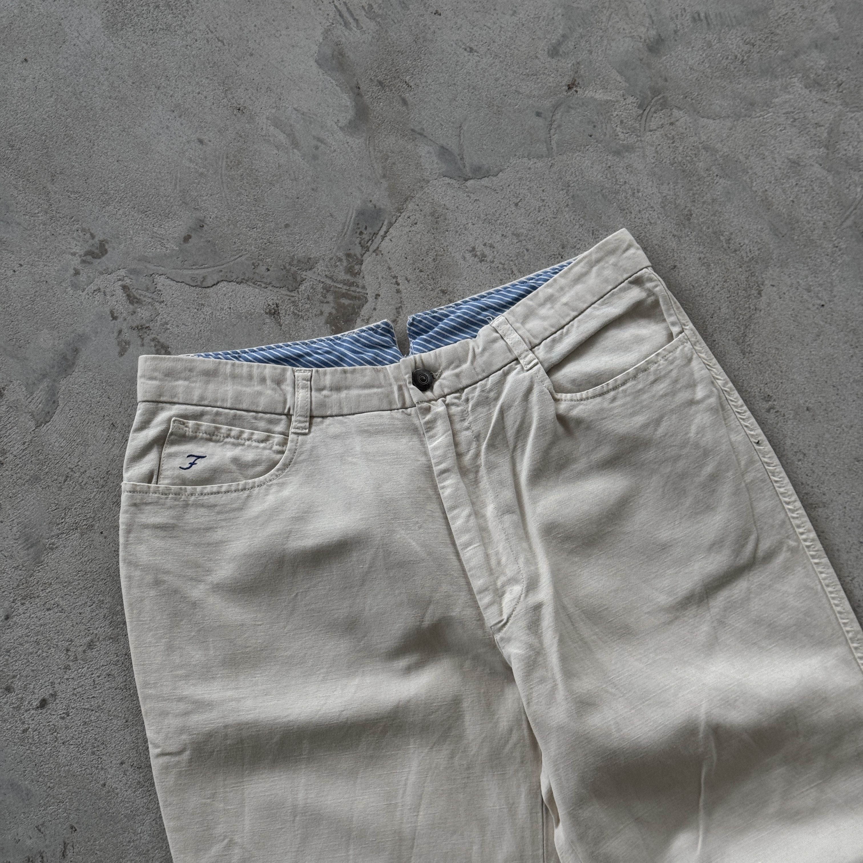Fay Vintage Fay Ivy Data Linen Blend Chino Trousers Pants Italy Size US 34 / EU 50 - 3 Thumbnail