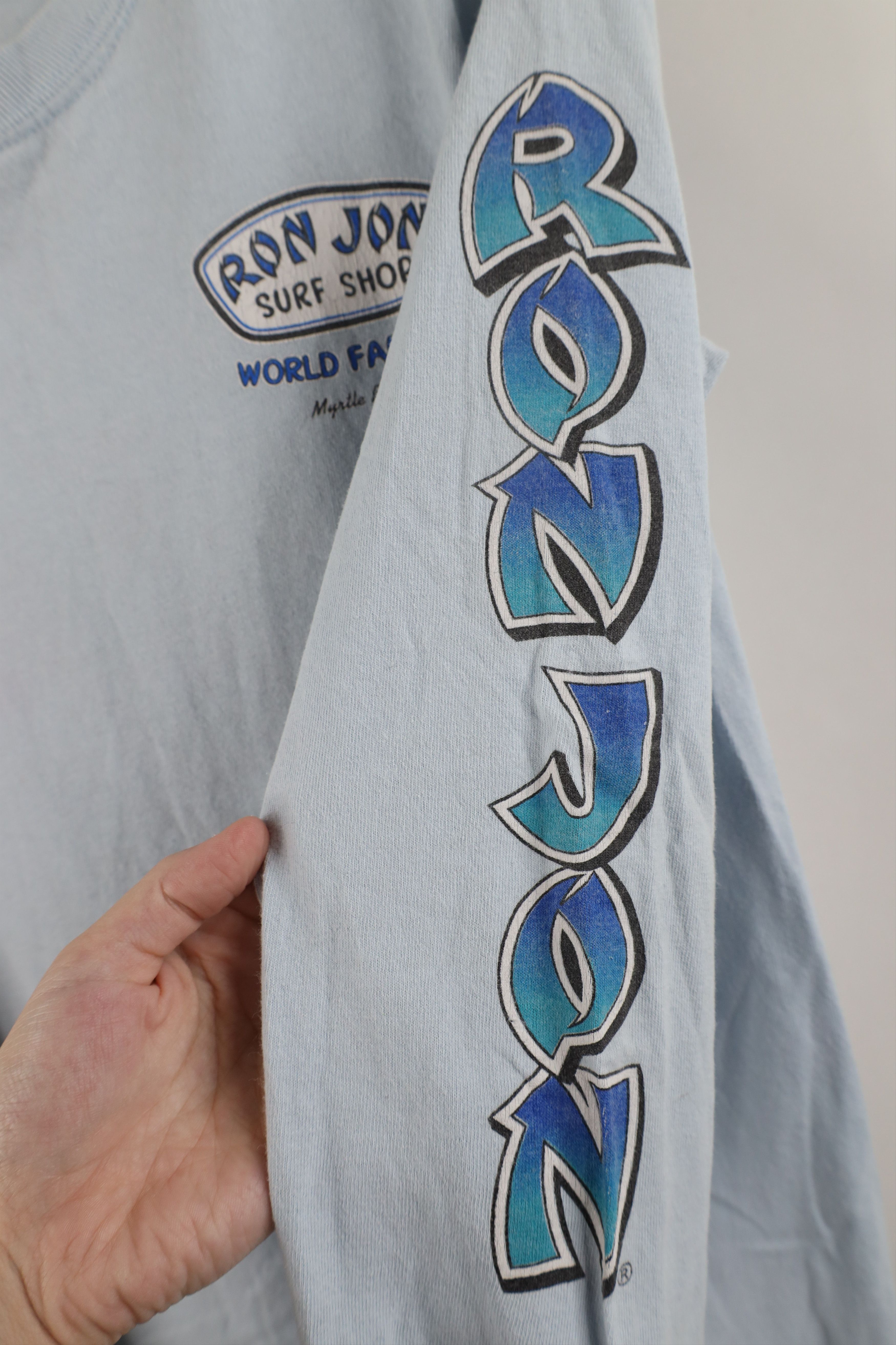 Vintage Vintage 90s Y2K Ron Jon Surf Shop Long Sleeve T-Shirt Blue Size US S / EU 44-46 / 1 - 5 Thumbnail