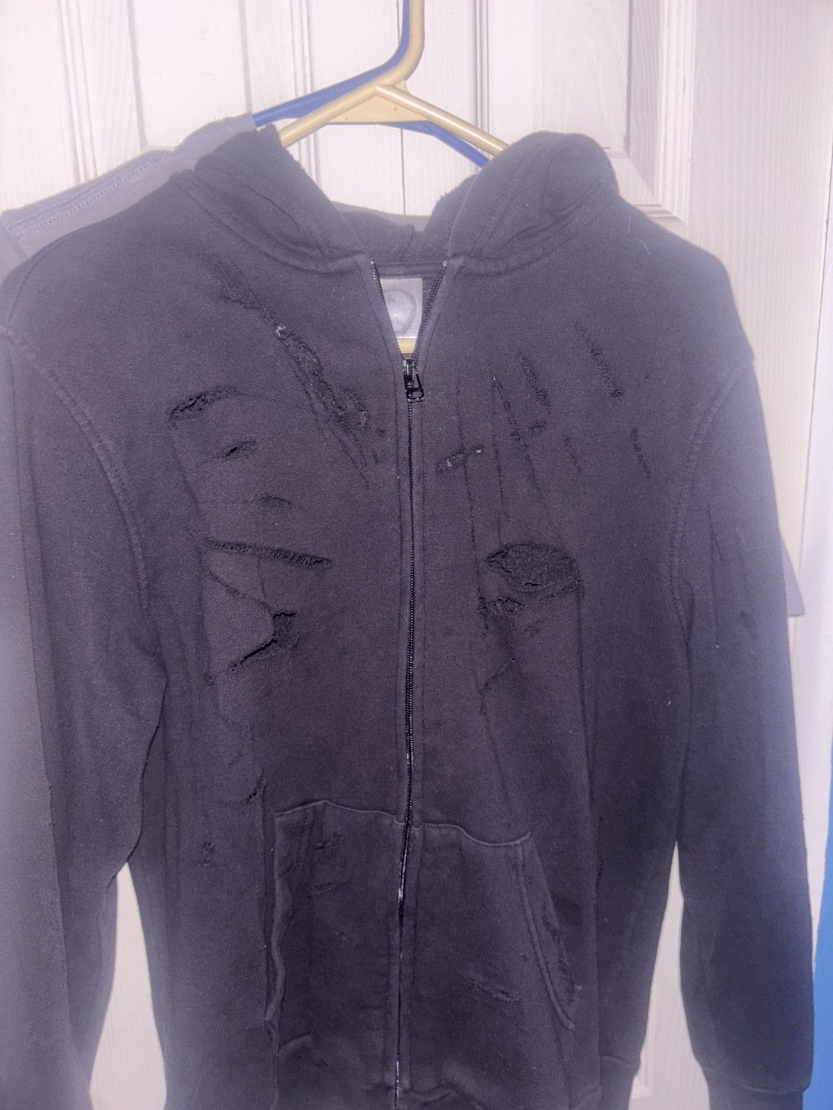 Japanese Brand distressed black zipup hoodie Size US M / EU 48-50 / 2 - 1 Thumbnail