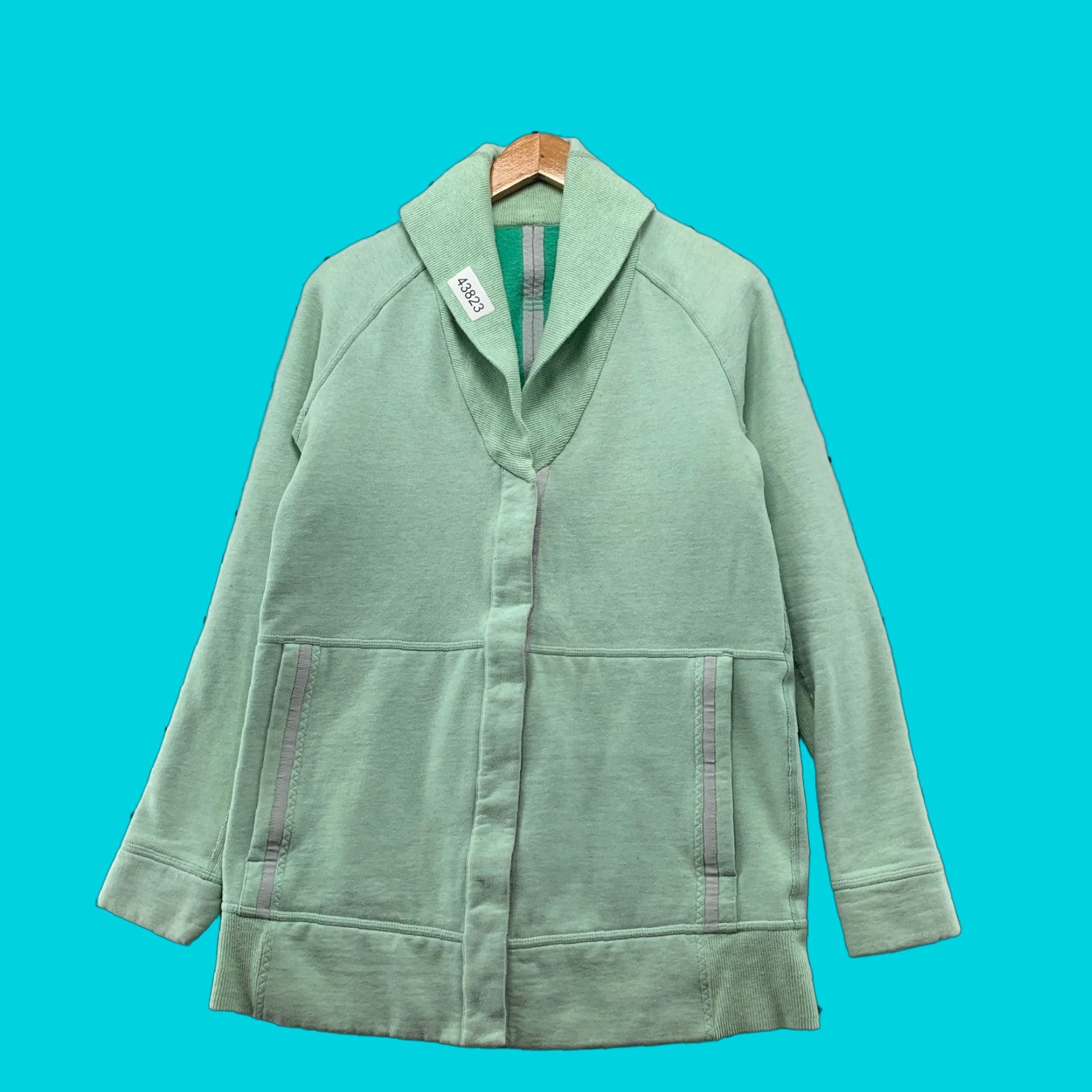 Lululemon Yin To My Yang Cardi Fleece Snap Front Jacket Heathered Green Size 8 Jacket Womens Green 90s Party?