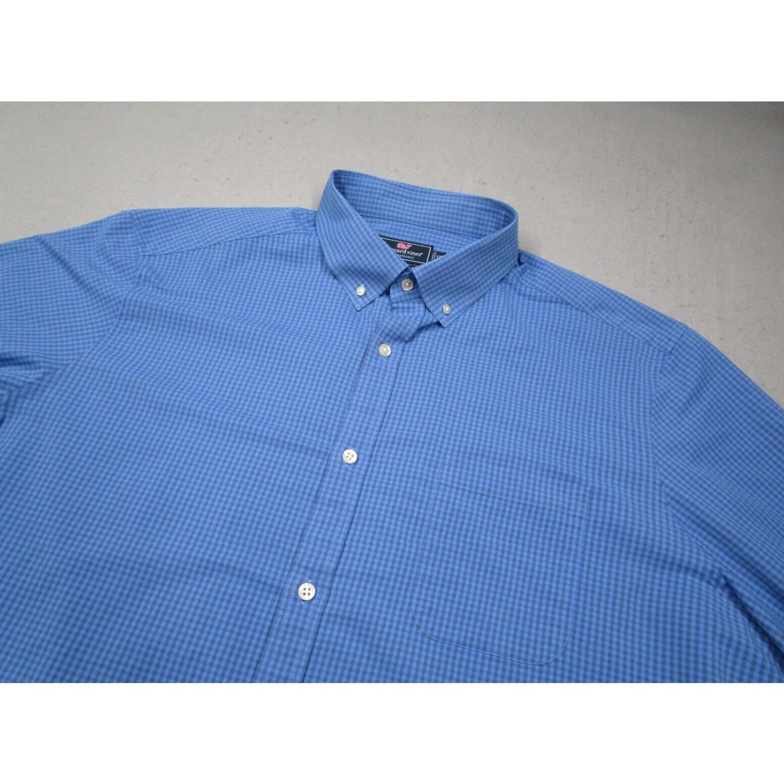 Vineyard Vines VINEYARD VINES Murray Shirt Mens 2XL Blue Check Button-Up Casual Work Performance Slimming Classic Size US XXL / EU 58 / 5 - 2 Thumbnail