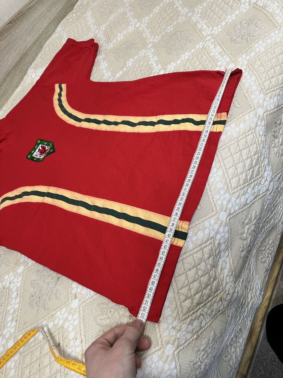 Vintage 🔥 Wales 1976-1979 Football Retro T Shirt Jersey England Size US L / EU 52-54 / 3 - 12 Thumbnail