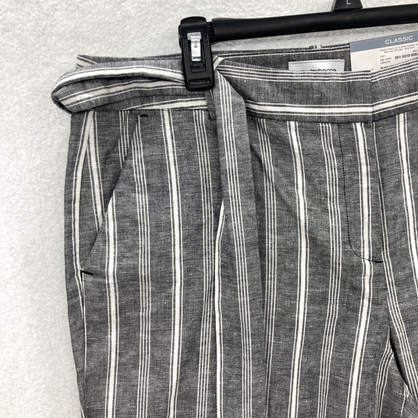 Liz Claiborne Liz Claiborne Pants Womens Size 14 Gray Linen Blend Straight Leg NWT Classic Fit 31in Inseam Ladies Size 36" / US 14 / IT 50 - 3 Thumbnail