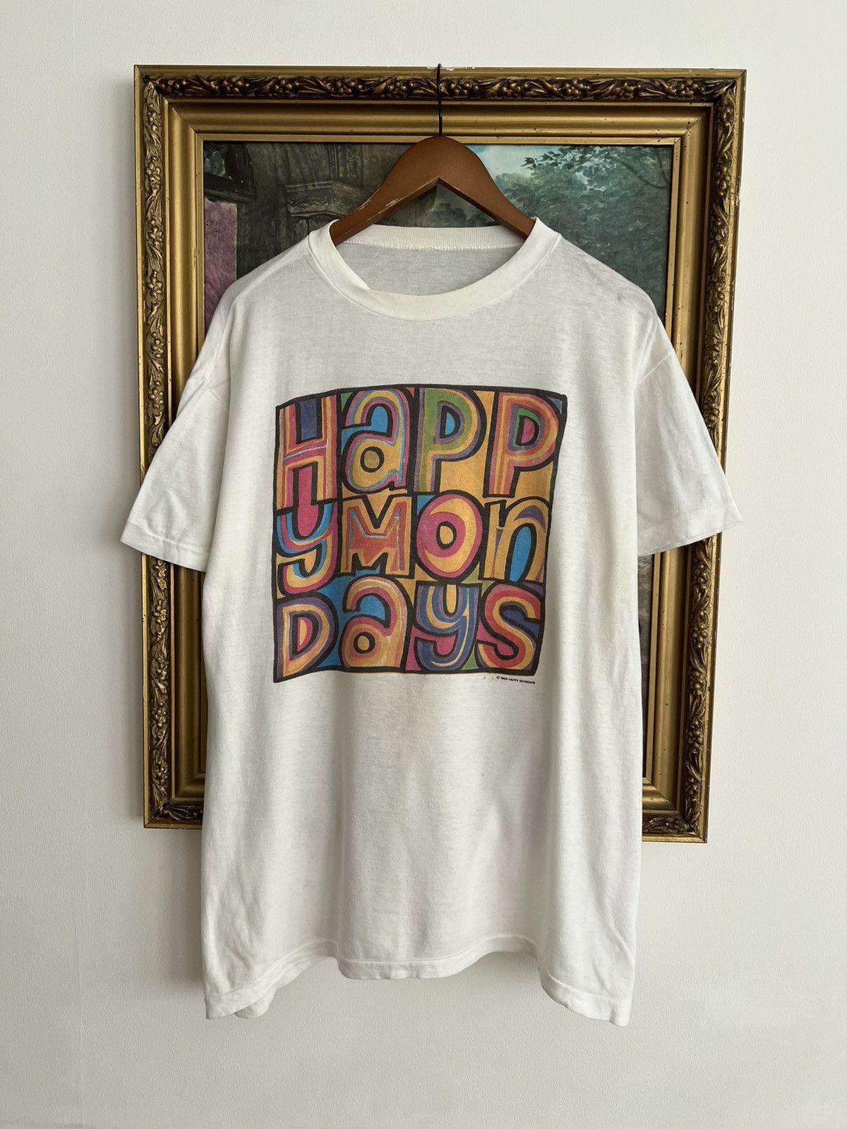 Band Tees Vintage 1989 Happy Mondays Rock Band White T-shirt Size US L / EU 52-54 / 3 - 1 Thumbnail