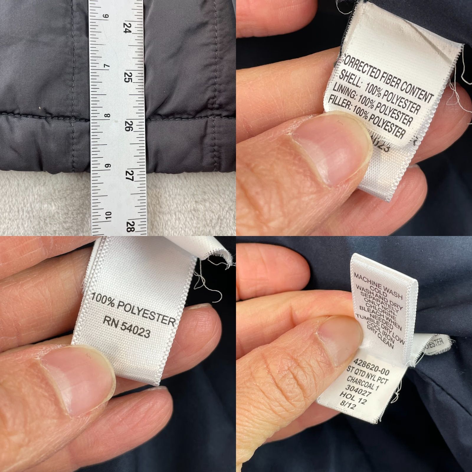 Banana Republic Banana Republic Jacket Mens Medium Charcoal Gray Full Zip Mock Neck Quilted LS Regular Fit Wind-Resistant Pockets Size US M / EU 48-50 / 2 - 9 Thumbnail