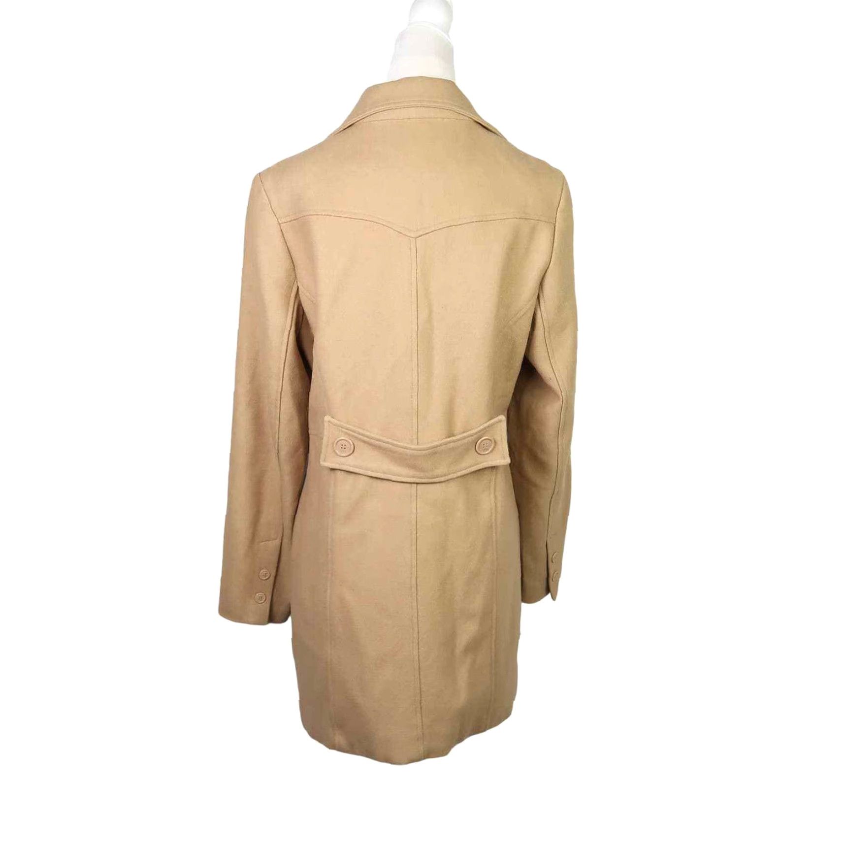 Vintage VINTAGE Beau Monde 90s tan wool blend mid-length jacket Womens M Size M / US 6-8 / IT 42-44 - 3 Thumbnail