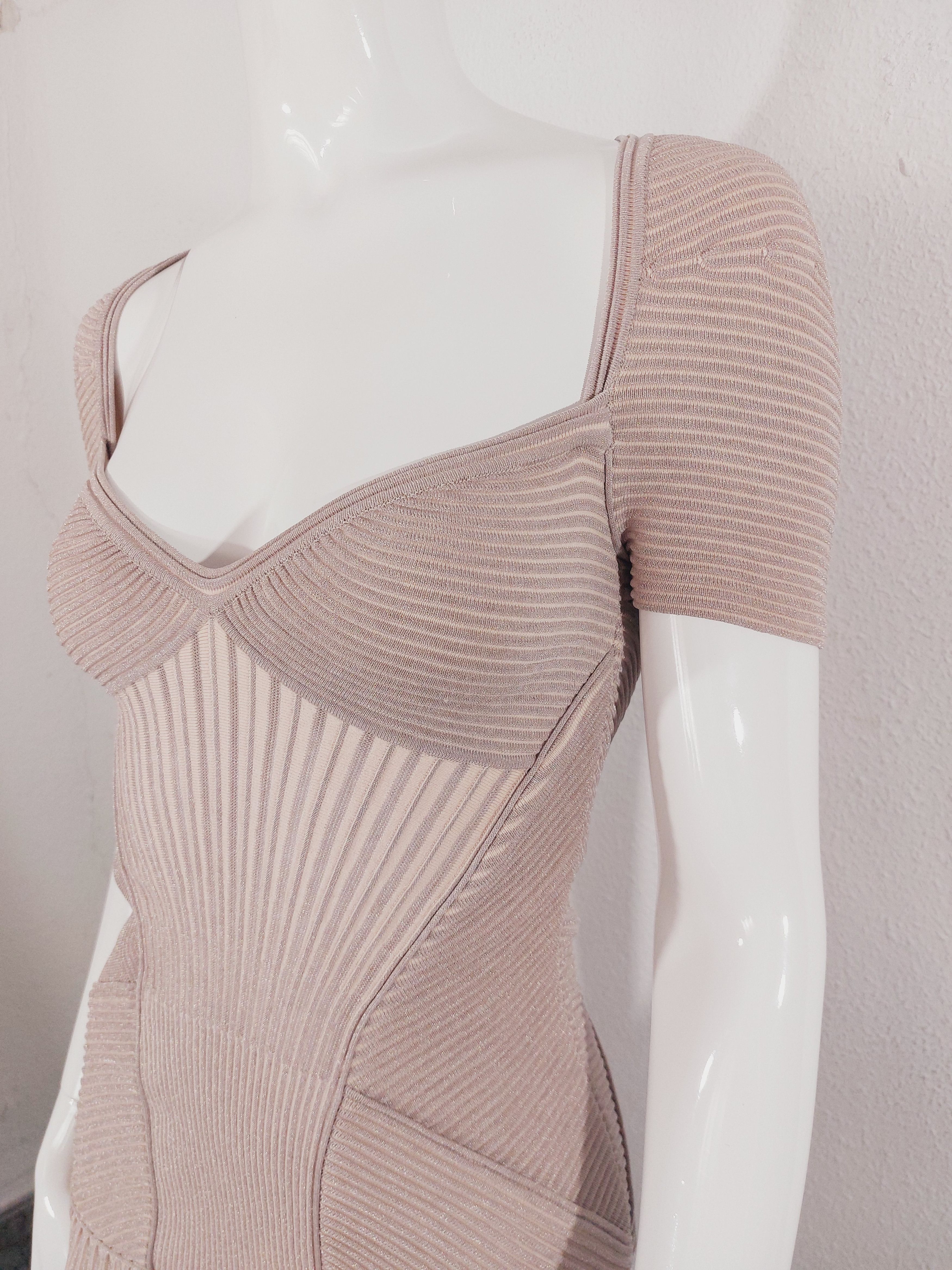 Alexander McQueen Alexander McQueen Corset Pink Pearl Metallic Mini Dress Size S / US 4 / IT 40 - 8 Thumbnail
