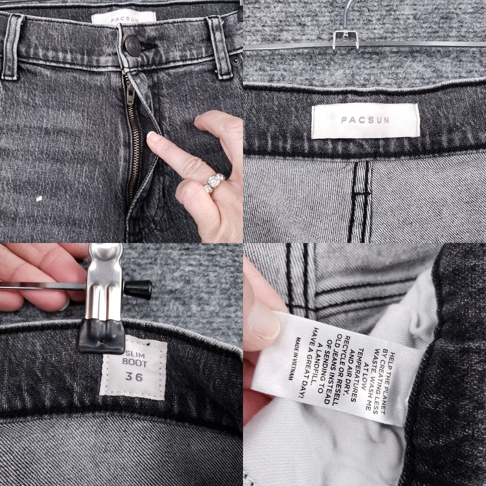 Pacsun Pacsun Jeans Womens 36 Gray Slim Boot High Rise Stretch Distressed Zip Fly Denim Denim Jeans Slim Bootcut Gray PacSun Women 36 Regular Size Size 25" / US 0 / IT 36 - 8 Thumbnail