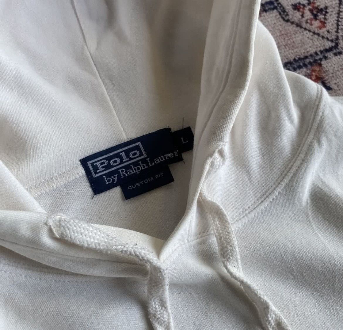 Polo Ralph Lauren Vintage Polo Ralph Lauren Big Logo White Hoodie Size US L / EU 52-54 / 3 - 3 Thumbnail