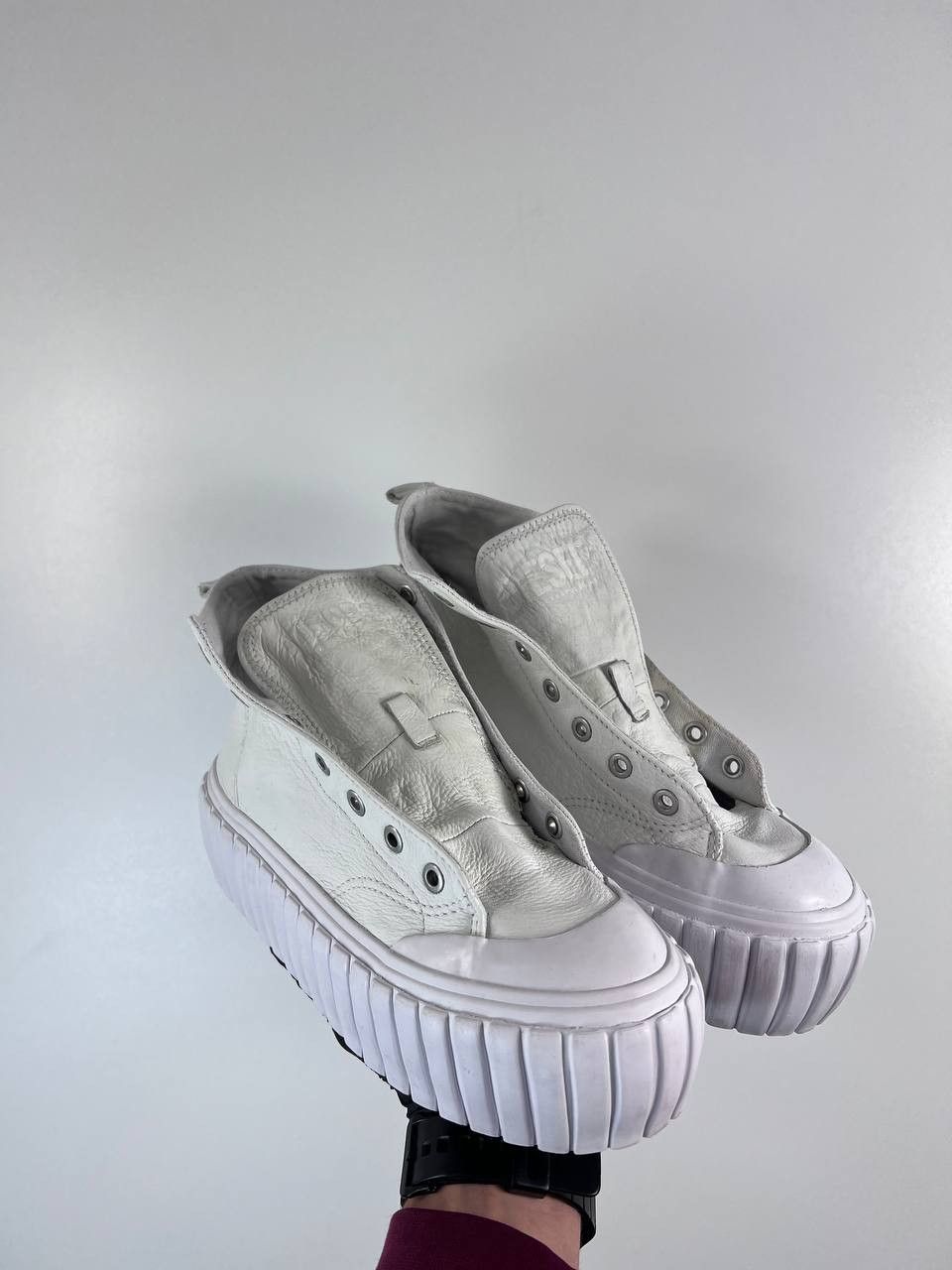 Diesel Diesel S-Athene Mid X White Leather Platform Womens Size 38 Size US 7 / IT 37 - 6 Thumbnail