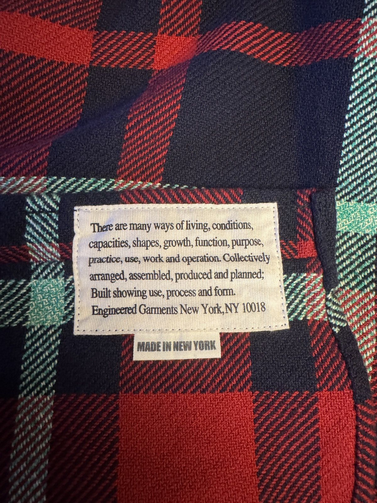 Engineered Garments Work Shirt in Red/Navy/Teal Heavy Twill Plaid Size US M / EU 48-50 / 2 - 5 Thumbnail