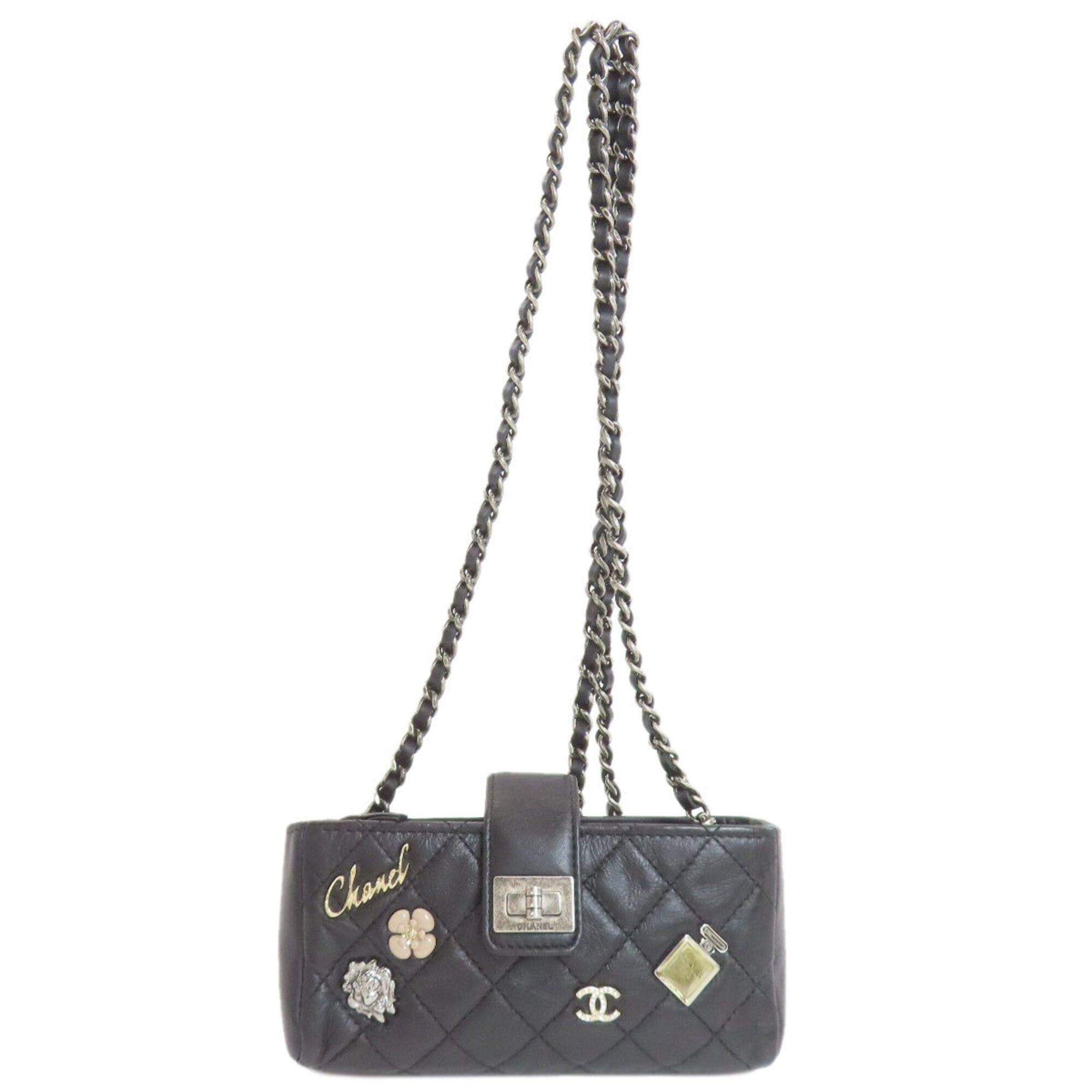 Chanel Chanel Mini Chain Shoulder Bag, Matelassé, Silver Hardware, Lambskin, Women's. Size ONE SIZE - 1 Thumbnail