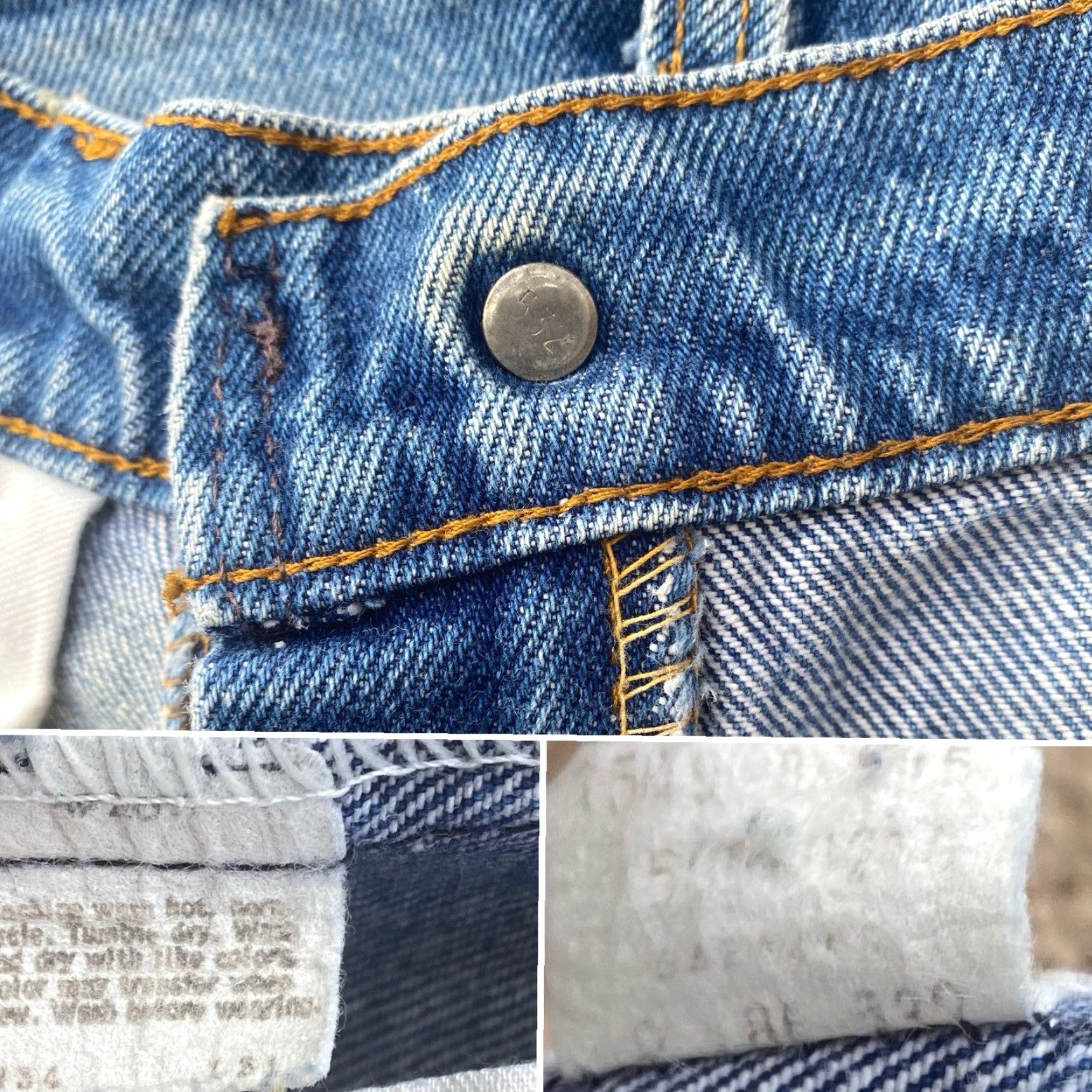 Levi's VINTAGE Levi's Jeans Distressed Worn Holes 34x31 See Measurements 5-Pocket Zip Fly Men Blue Denim Cotton 1980s-90s Size US 34 / EU 50 - 7 Thumbnail