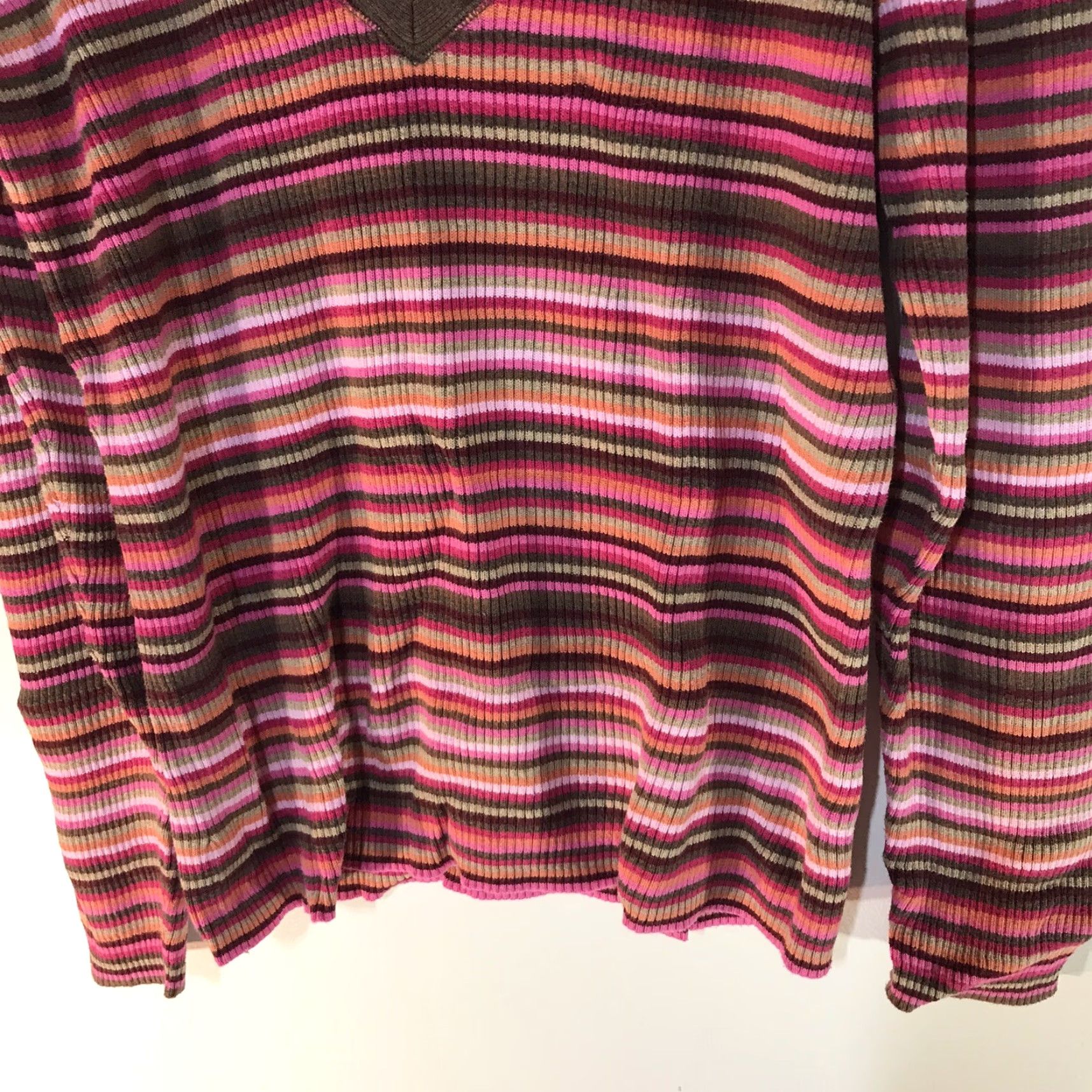 Old Navy Old Navy Women's Pullover Knit Top XL Multicolor Striped Casual Blouse 100% Cotton Fall Winter Spring Size XL / US 12-14 / IT 48-50 - 3 Thumbnail