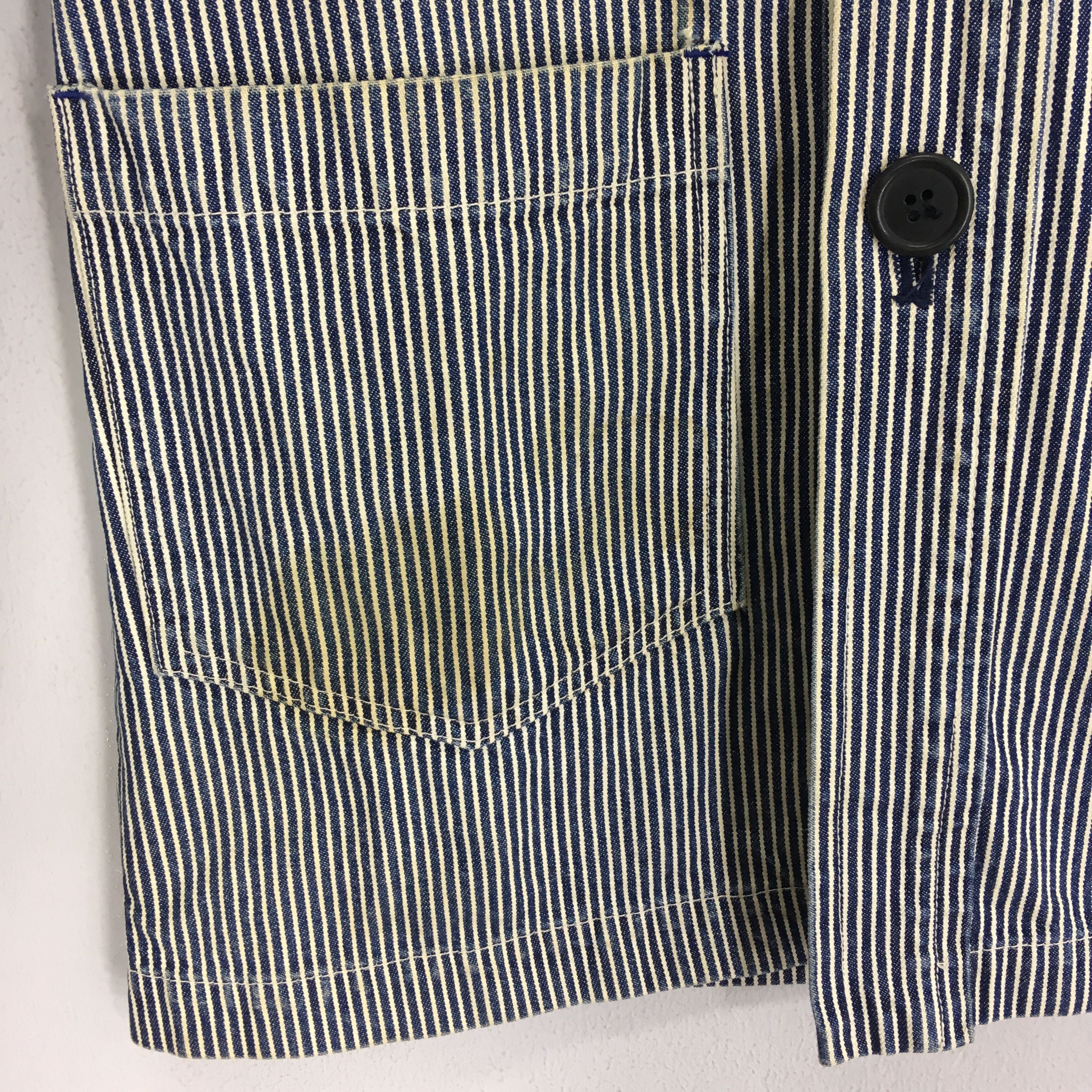 Japanese Brand Vintage Hickory Stripes Workers Jacket Denim Jeans Size US S / EU 44-46 / 1 - 5 Thumbnail