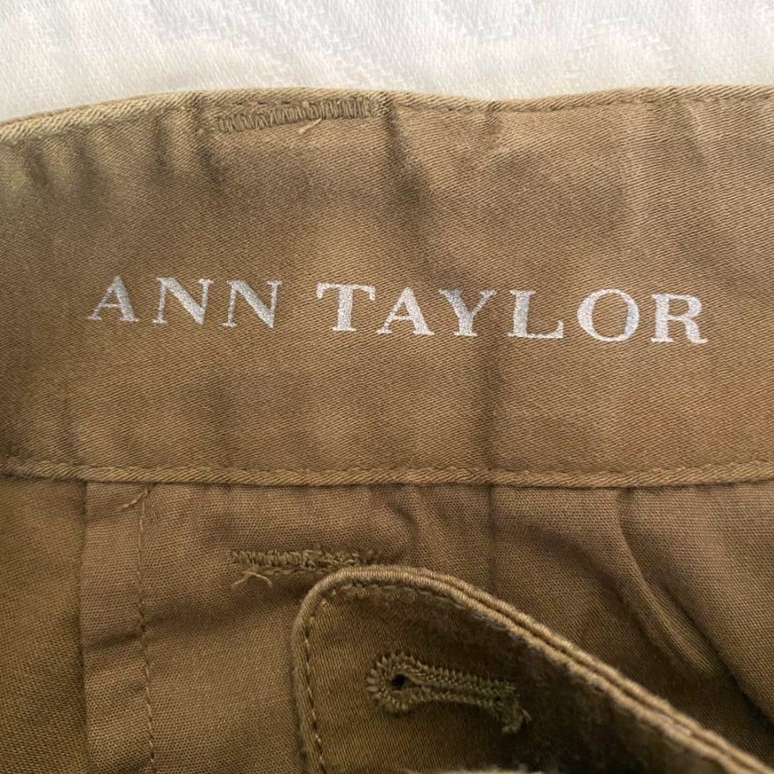 Ann Taylor Ann Taylor Womens Brown Straight Leg Pants Mid Rise Stretch Size 2 Size 26" / US 2 / IT 38 - 3 Thumbnail