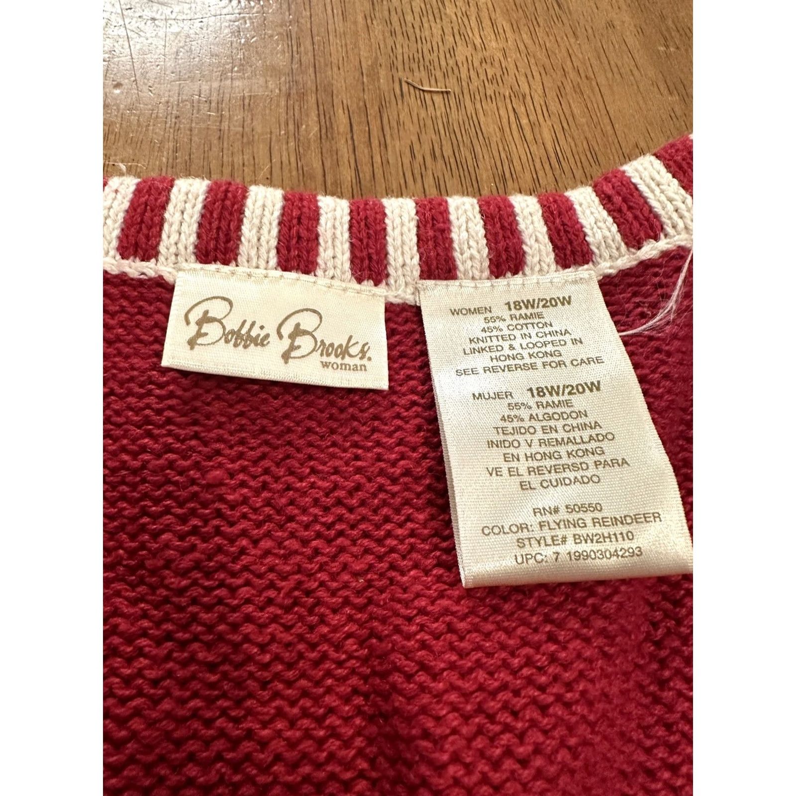 Vintage Bobbie Brooks Christmas Knit Cardigan Sweater Vest 18W/20W Size XXL / US 16-18 / IT 52-54 - 3 Thumbnail