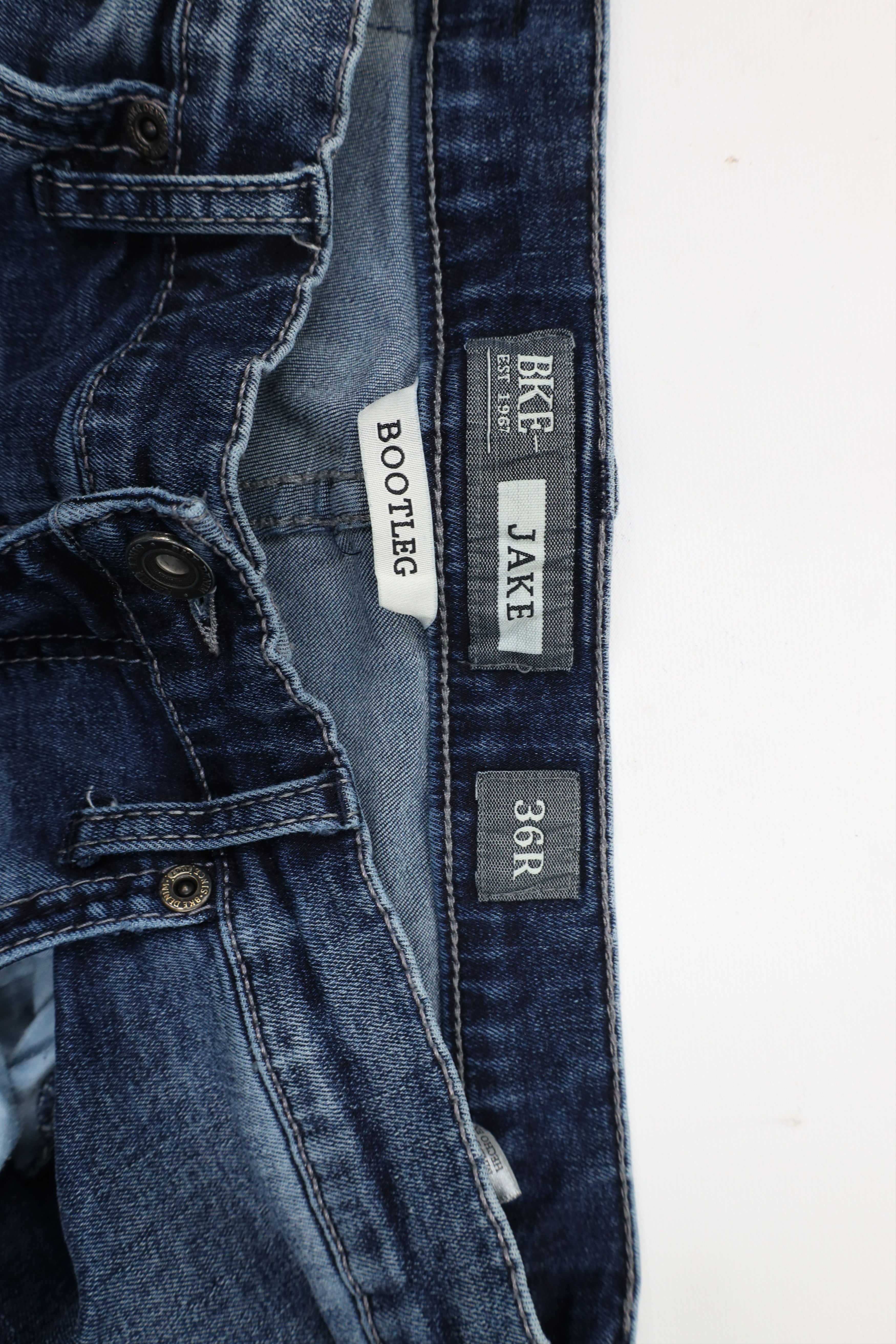 Vintage Buckle BKE Stitch Stretch Jake Bootleg Denim Jeans Blue Size US 36 / EU 52 - 6 Thumbnail