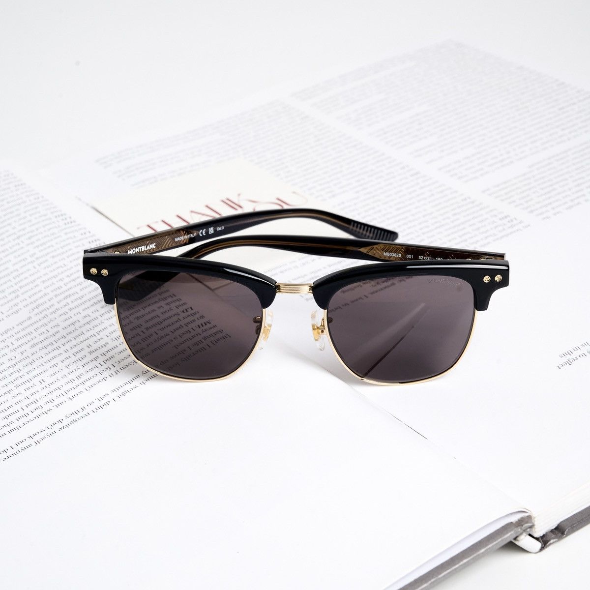 Montblanc MONTBLANC MB0382S 001 SUNGLASSES Size ONE SIZE - 6 Thumbnail