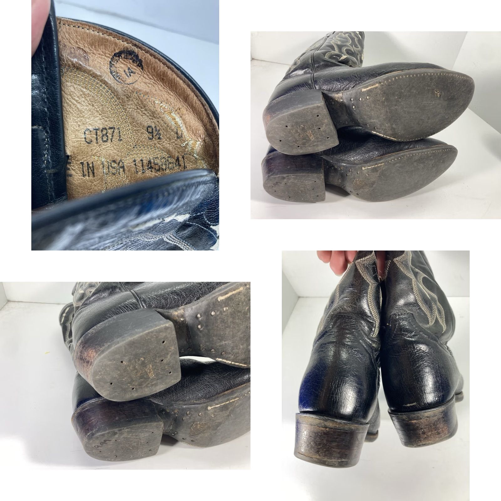 Tony Lama Tony Lama CT871 Boots Men 9.5D Black Ostrich Leather Western Cowboy Boots Size US 10 / EU 43 - 9 Thumbnail