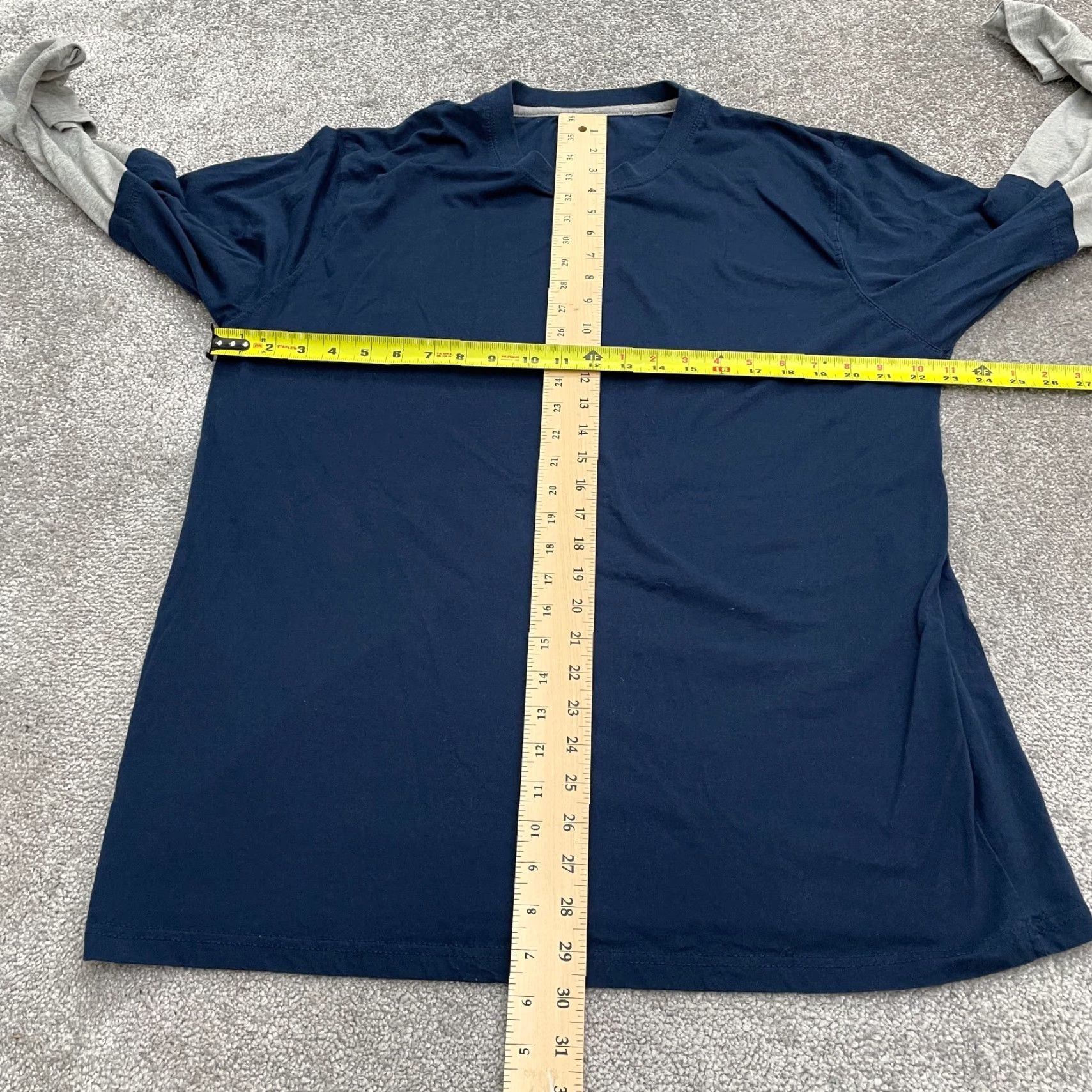 Hanes Hanes Long Sleeve Shirt Mens XL Cotton Crew Neck Casual Tee Blue Gray Size US XL / EU 56 / 4 - 7 Thumbnail