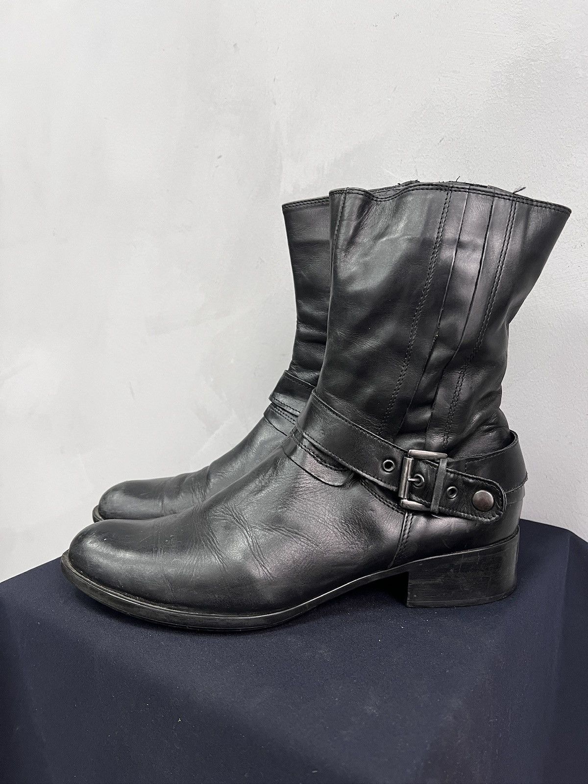 Harley Davidson Hedi slimane style leather moto boots ankle japanese y2k Size US 8 / EU 41 - 7 Thumbnail