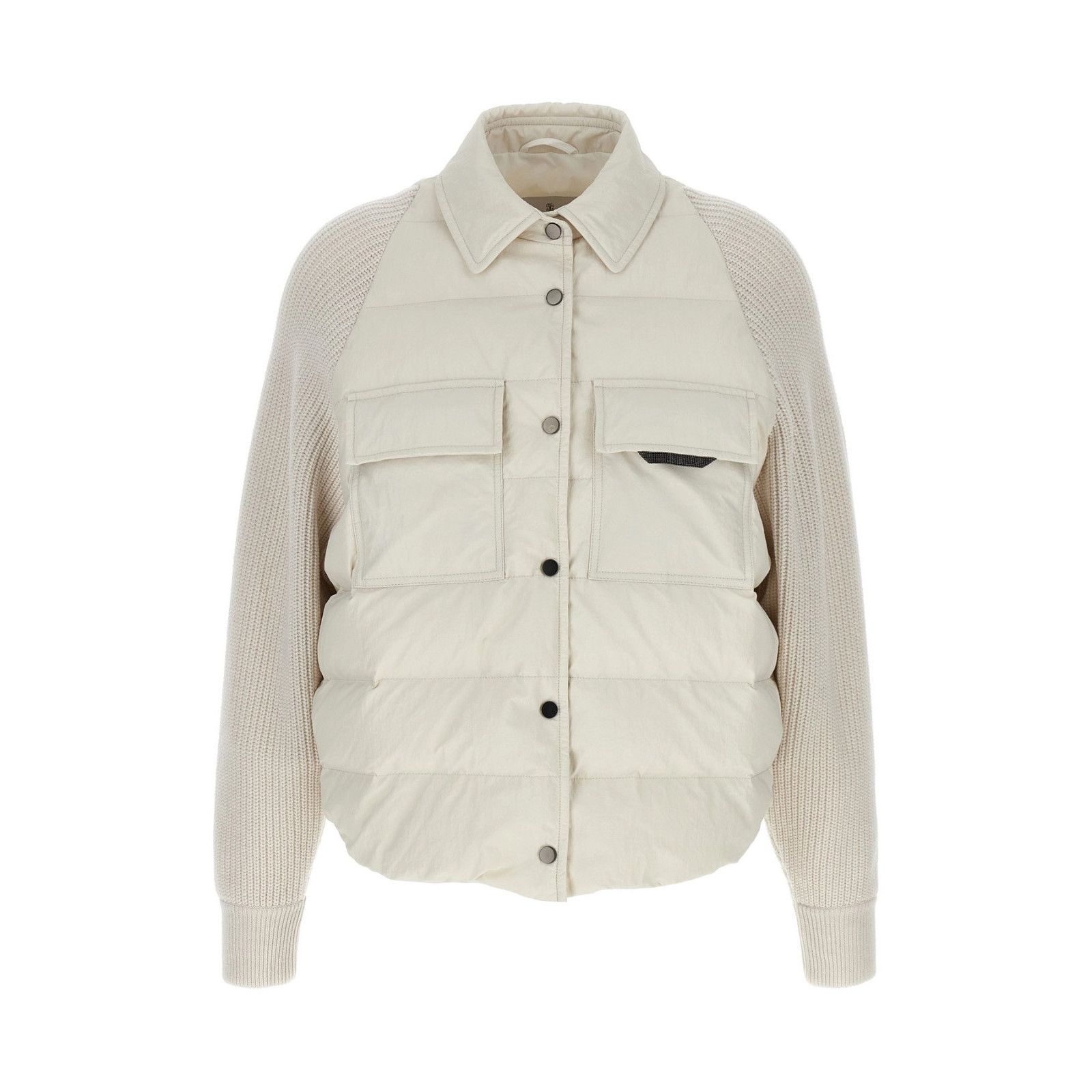 Brunello Cucinelli BRUNELLO CUCINELLI White Nylon Wool Down Jacket New & Authe Size M / US 6-8 / IT 42-44 - 1 Thumbnail