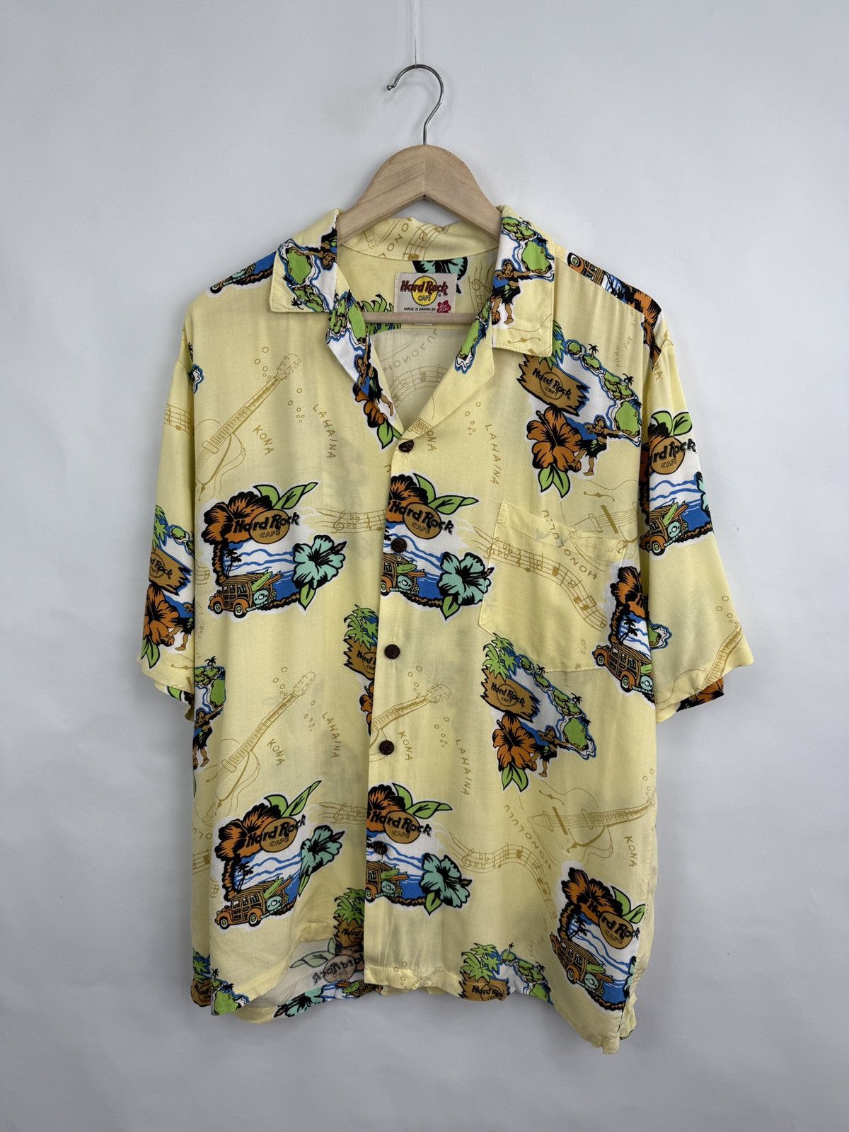 Hard Rock Cafe 🌺 Vintage 90s Hard Rock Cafe Hawaiian Shirt Rare Retro Hype Size US L / EU 52-54 / 3 - 3 Thumbnail