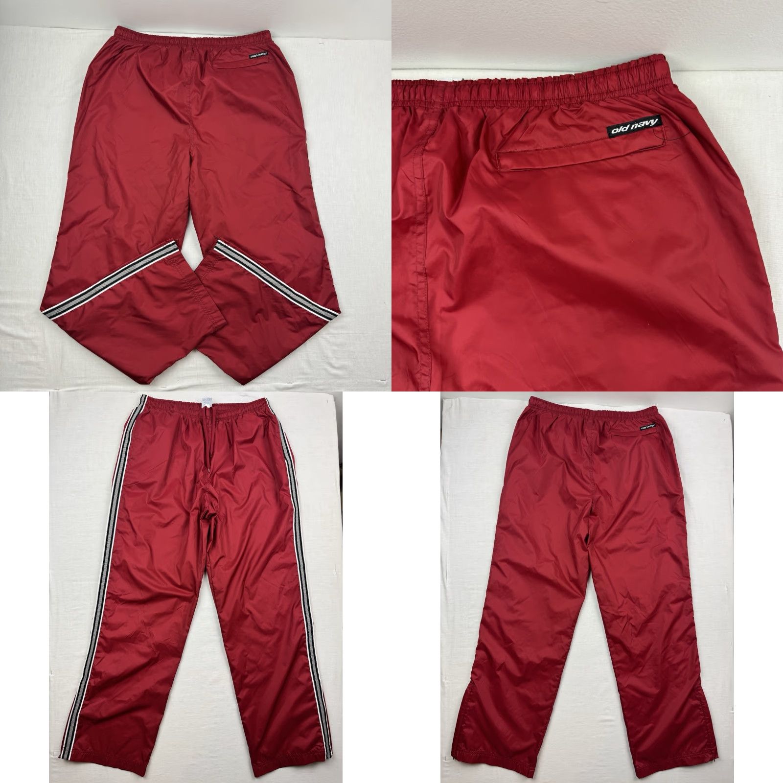 Old Navy VINTAGE Old Navy Track Pants Mens XL Red Nylon Drawstring 90s Hipster Grunge Y2K Activewear Baggy Punk Size US 36 / EU 52 - 9 Thumbnail