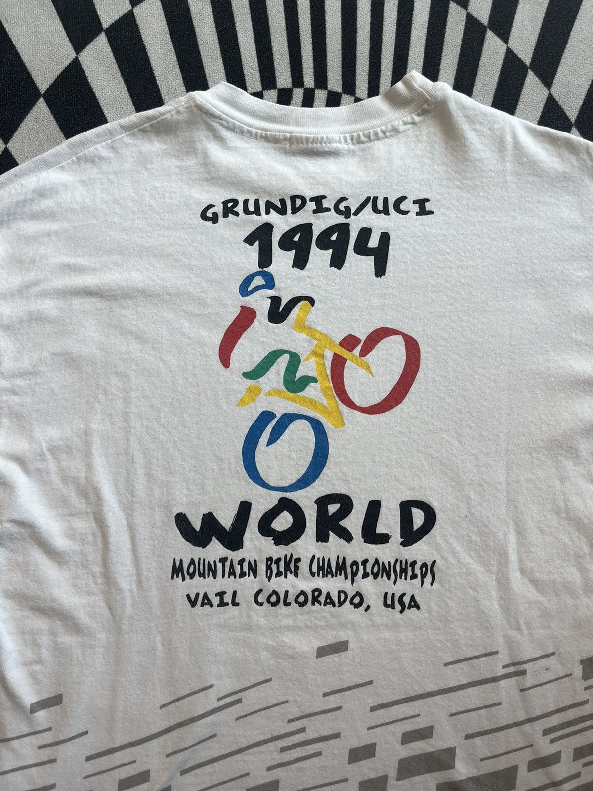 Vintage Vintage Grundig/uci 1994’s World Mountain Bike Tshirt Size US XL / EU 56 / 4 - 11 Thumbnail