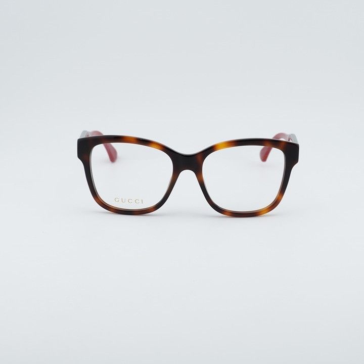 Gucci Gucci GG0038ONN 002 Eyeglasses Havana 54mm Square Frame Size ONE SIZE - 2 Thumbnail