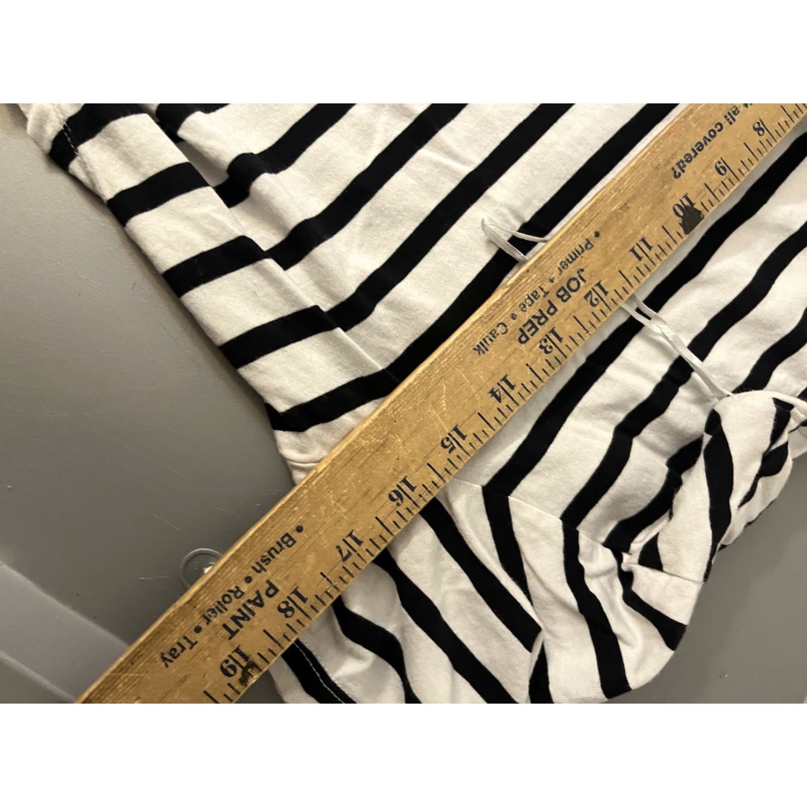 H&M H&M Logg White Striped Top Women Small Cotton Blend Short Sleeve T-Shirt Size S / US 4 / IT 40 - 5 Thumbnail