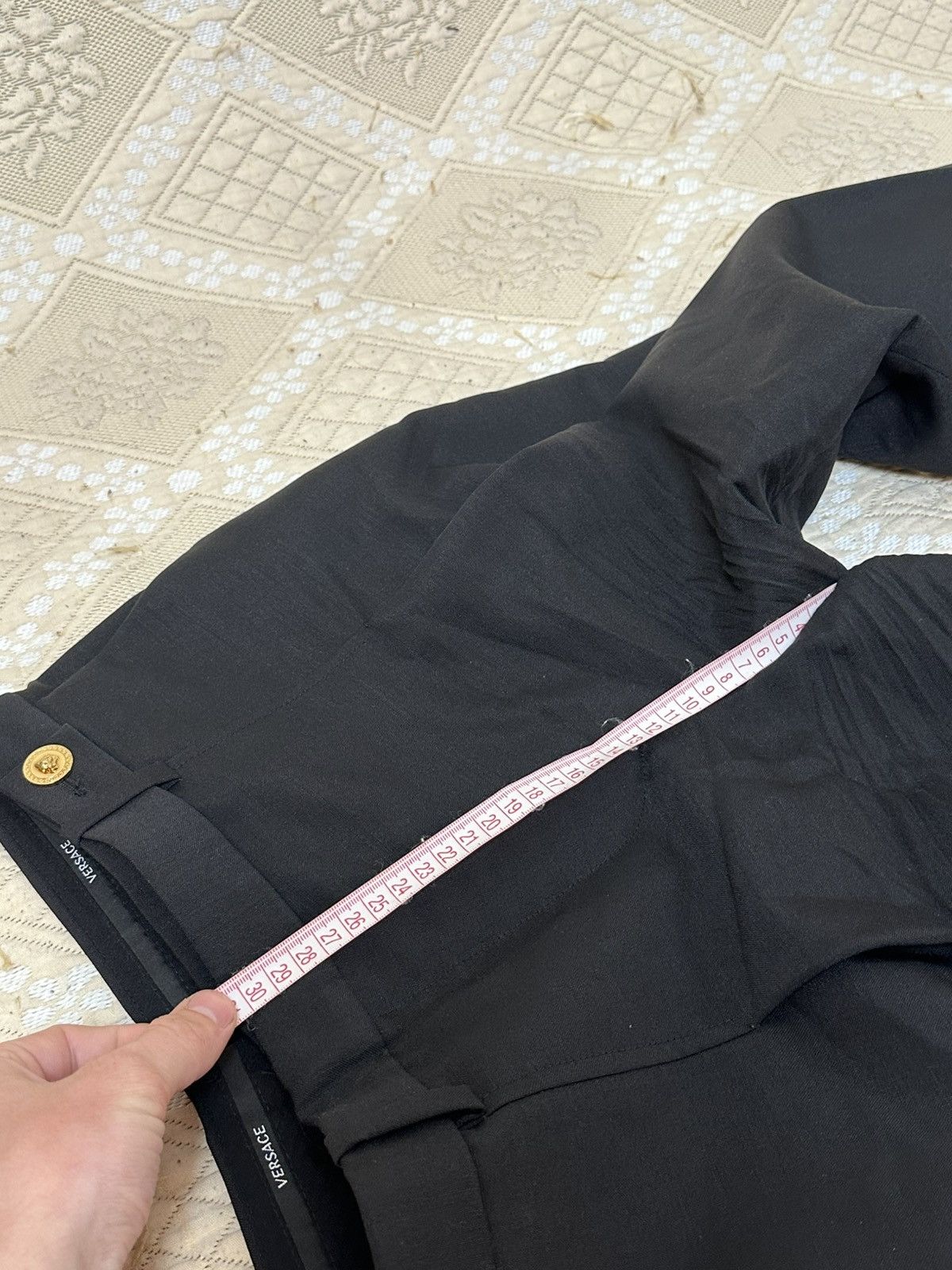 Versace 🔥 VERSACE Wide Leg Wool Blend Black Pants Trousers Size 26" / US 2 / IT 38 - 14 Thumbnail