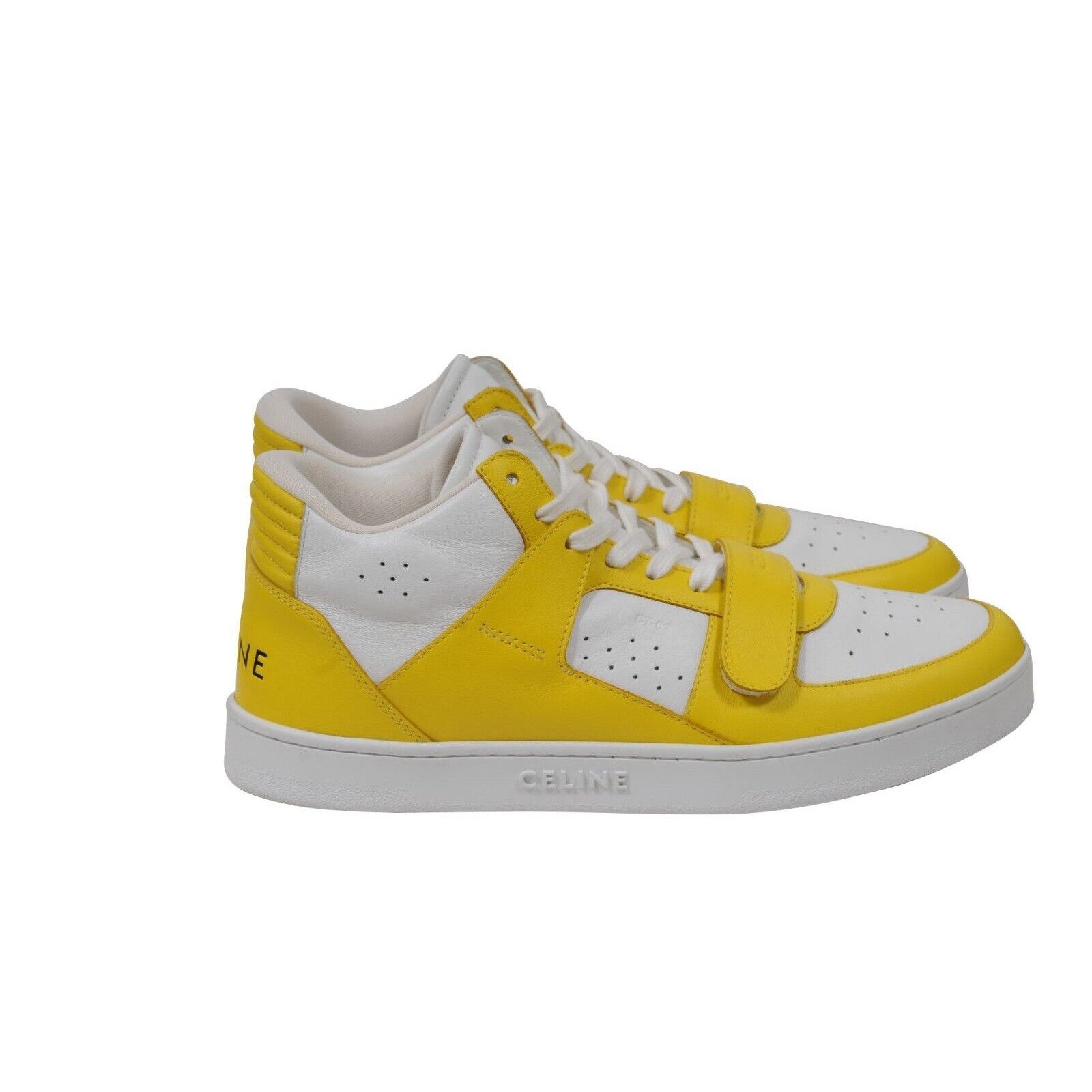 Celine CT 02 Mid Top Sneakers Yellow White Leather Size US 9 / EU 42 - 8 Thumbnail