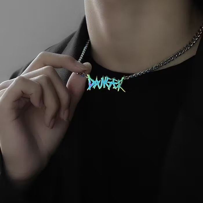 Jewelry × Vintage DANGER Pendant Necklace Chain Size ONE SIZE - 2 Thumbnail