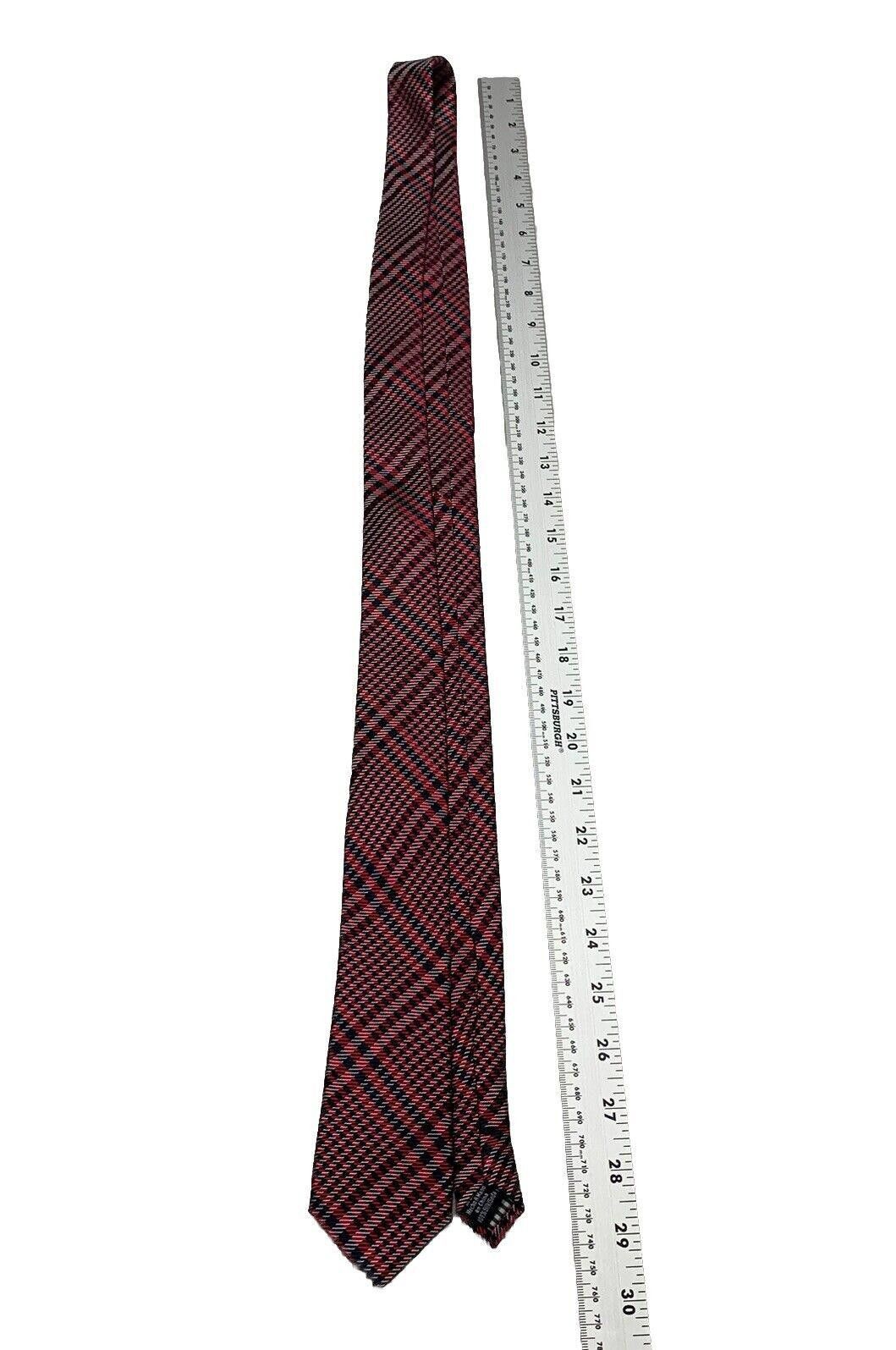 Ben Sherman Ben Sherman Men’s Red Blue Plaid Print Silk Neck Tie Size ONE SIZE - 9 Thumbnail