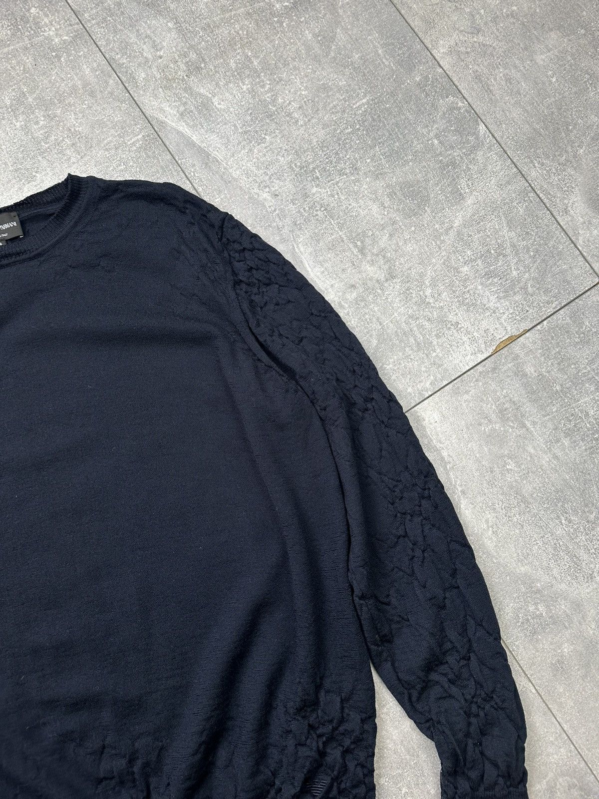 Emporio Armani Emporio Armani Dented Wool Sweater Small Logo Size US XL / EU 56 / 4 - 6 Thumbnail
