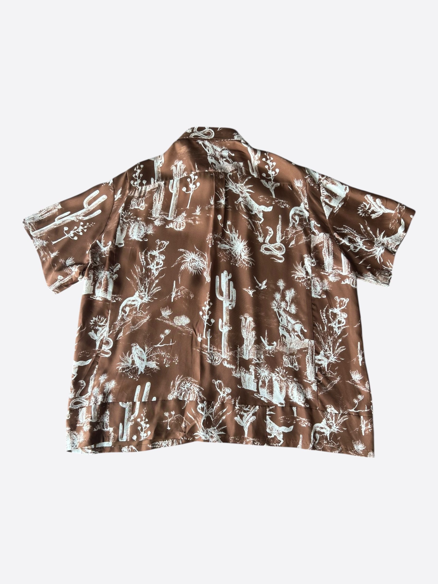 Dior Cactus Jack Brown & White Desert Print Silk Button Up Shirt Size US XXL / EU 58 / 5 - 2 Thumbnail