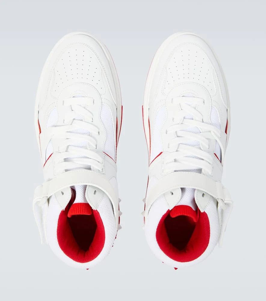 Christian Louboutin o1s1wg111024 Astroloubi Leather Sneakers in White & Red Size US 13 / EU 46 - 5 Thumbnail