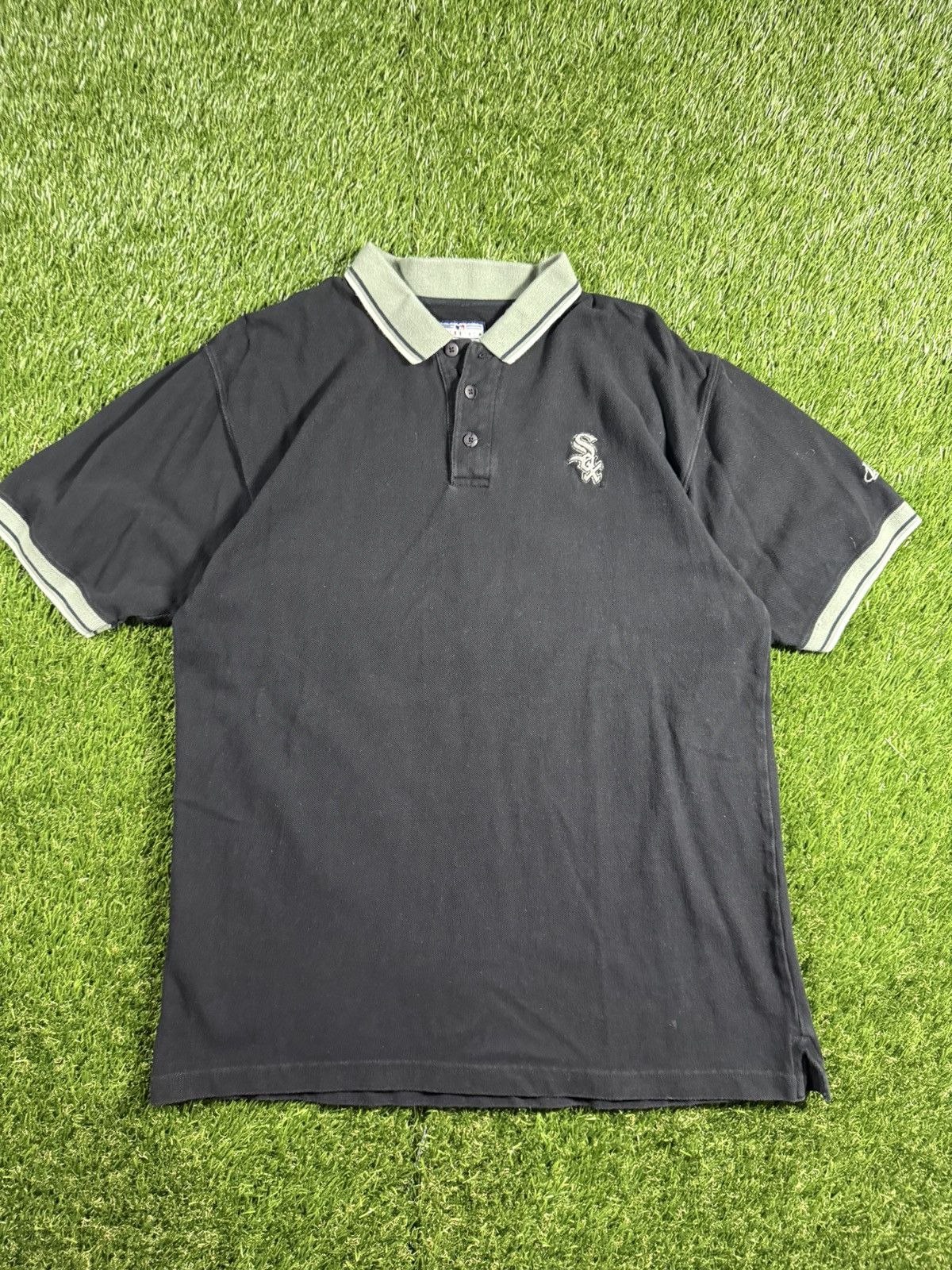MLB Vintage 90s Chicago White Sox Faded Striped Collared Shirt Size US M / EU 48-50 / 2 - 1 Thumbnail