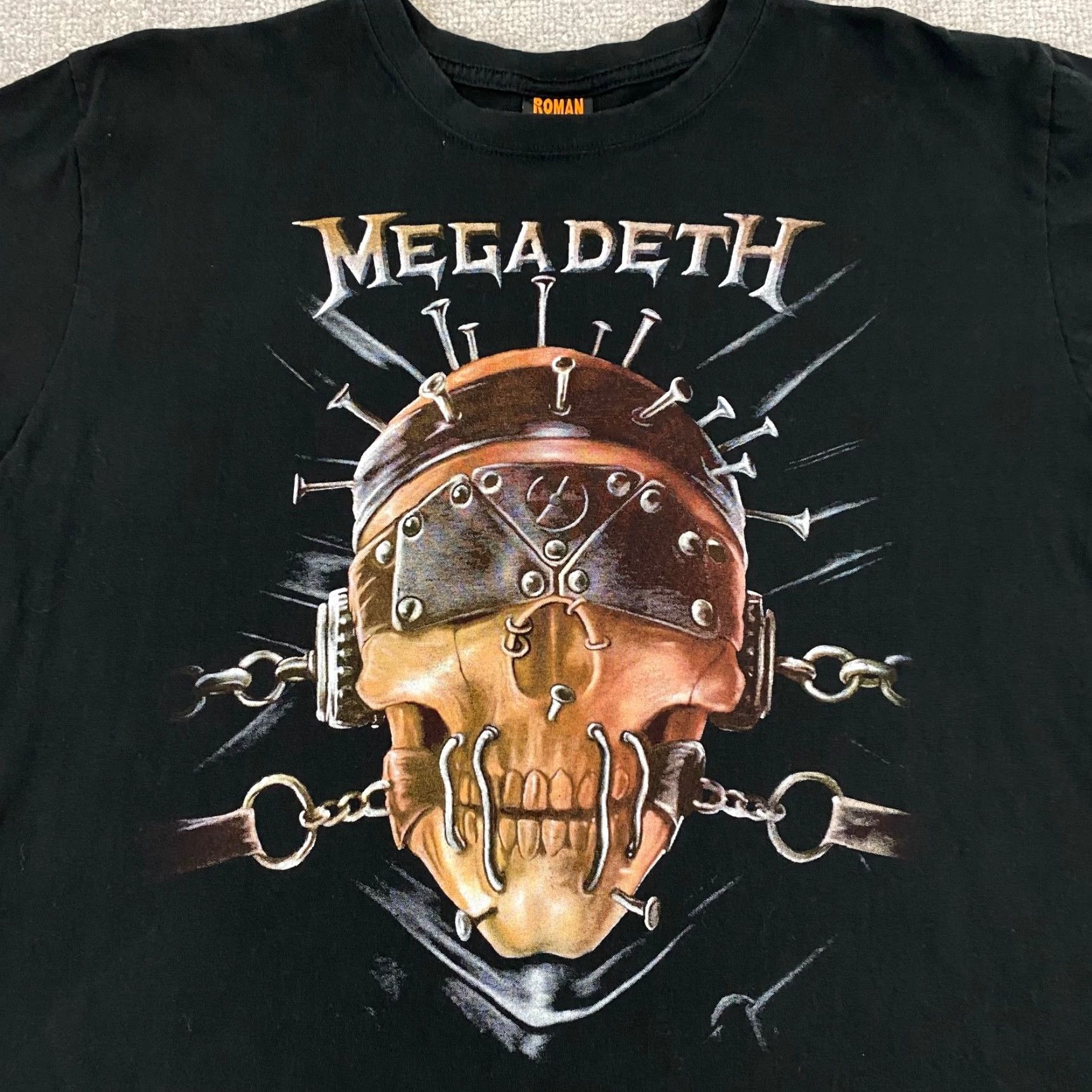 Vintage MEGADETH Shirt Mens 2XL Black Graphic Modern Tee Skull Band ROMAN Ticism S/S Size US XXL / EU 58 / 5 - 2 Thumbnail