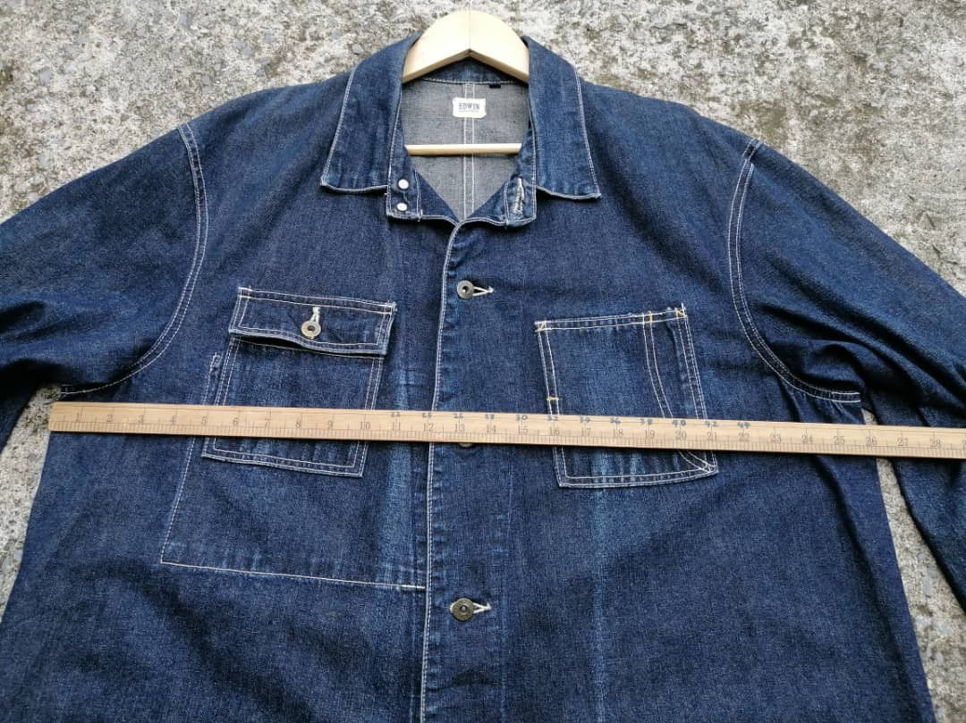 Edwin × Vintage Vintage Edwin Dungarees Denim Jacket Size US L / EU 52-54 / 3 - 5 Thumbnail
