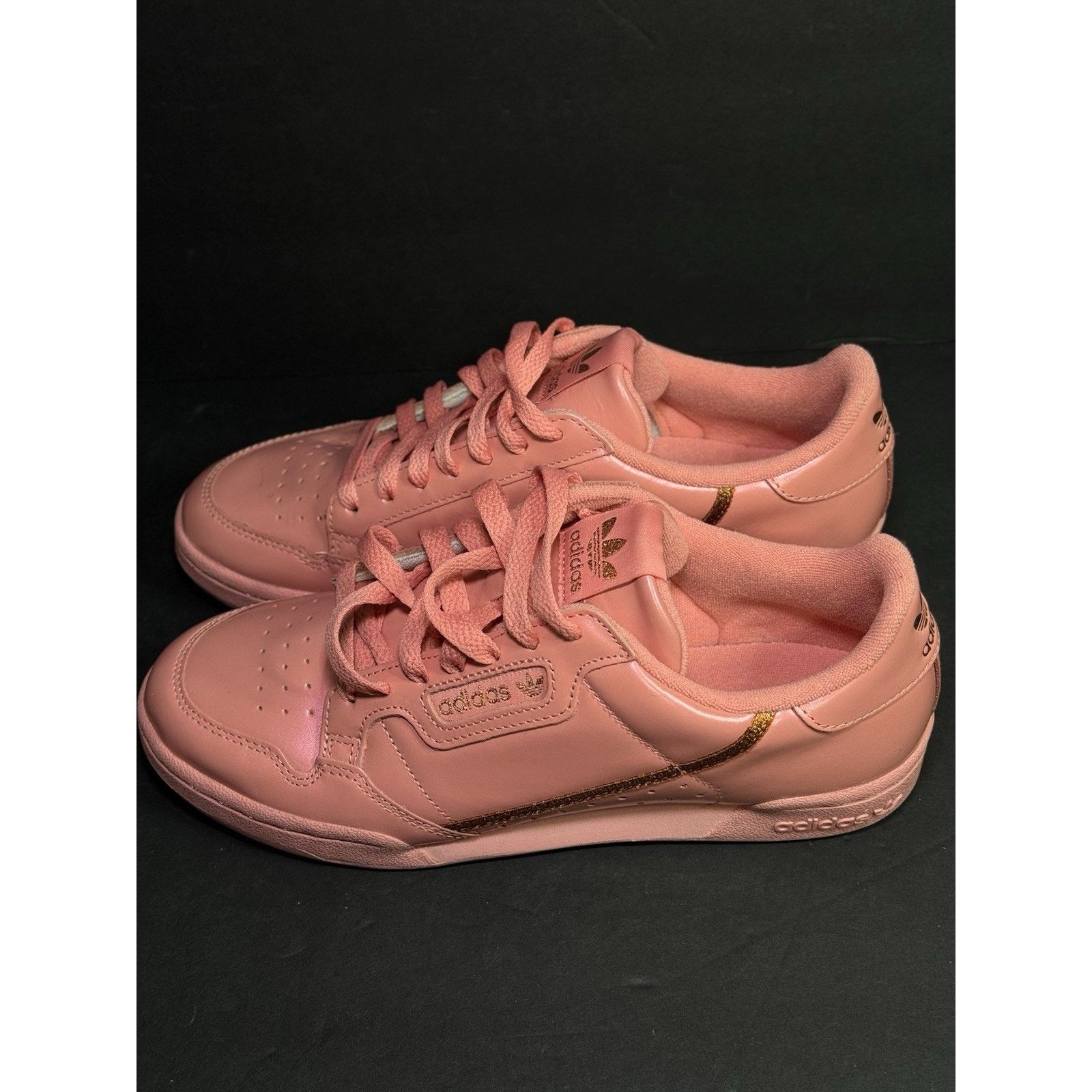 Adidas Adidas Womens Pink Metalic Leather Athletic Shoes Size 9 Size US 9 / IT 39 - 2 Thumbnail