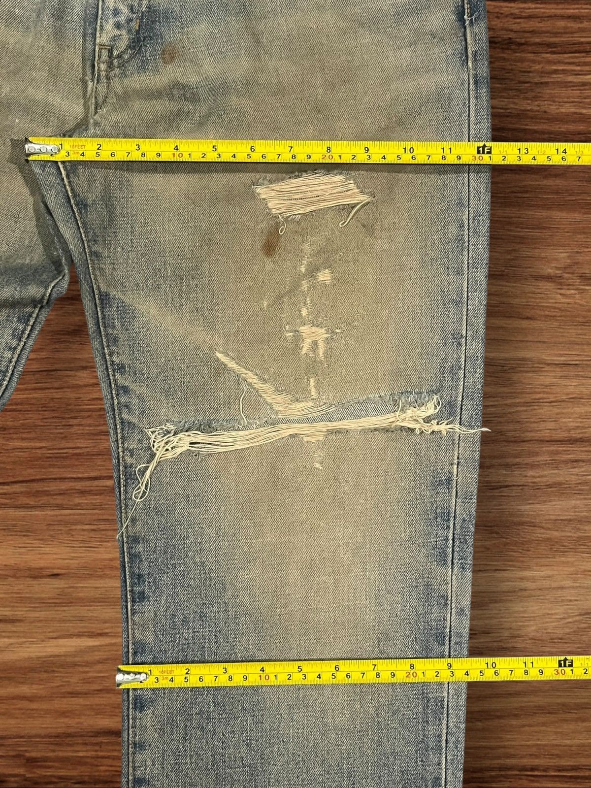 If Six Was Nine × Japanese Brand × Le Grande Bleu (L.G.B.) Vintage Japanese Brand Uniqlo Mud Washed Distressed Jeans Size US 33 - 14 Thumbnail